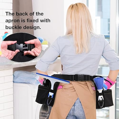 Miniatura 5 de Cinturón de herramientas de limpieza, cinturón de limpieza de velocidad, suministros de limpieza, cinturón de cintura ajustable, bolsa de limpieza