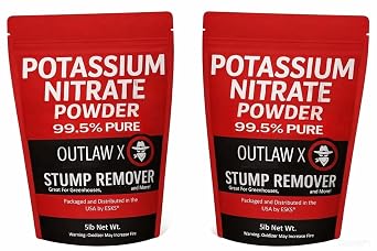 Outlaw X Potassium Nitrate High Purity Powder, Reagent Grade, 10 Pounds, for Stump Remover