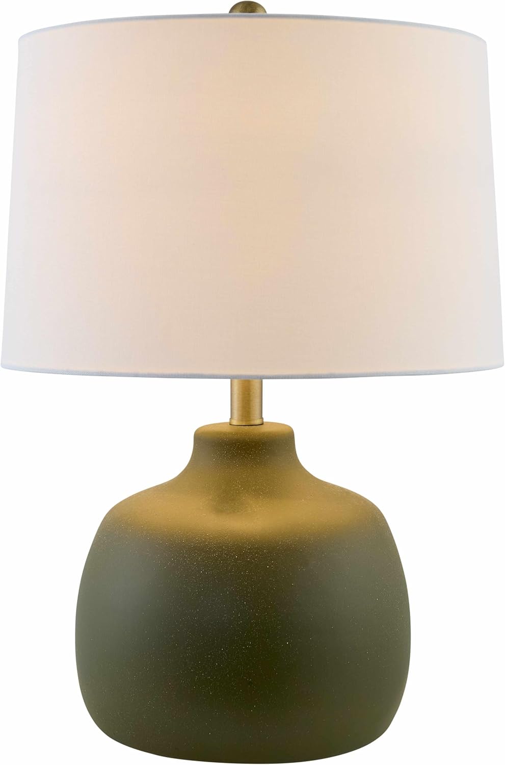 BoutiqueRugs Tribaldos Boho Bedside Table Lamp for Bedroom Nightstand - End Side Lighting for Living Room - Shade Linen - Green, Olive, White - 21" H