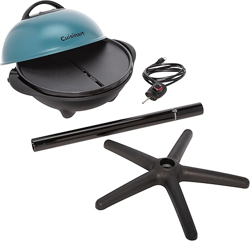 Miniatura 10 de Cuisinart Plancha eléctrica para interiores y exteriores, barbacoa portátil 2 en 1 con superficie de cocción antiadherente superior plana, calor