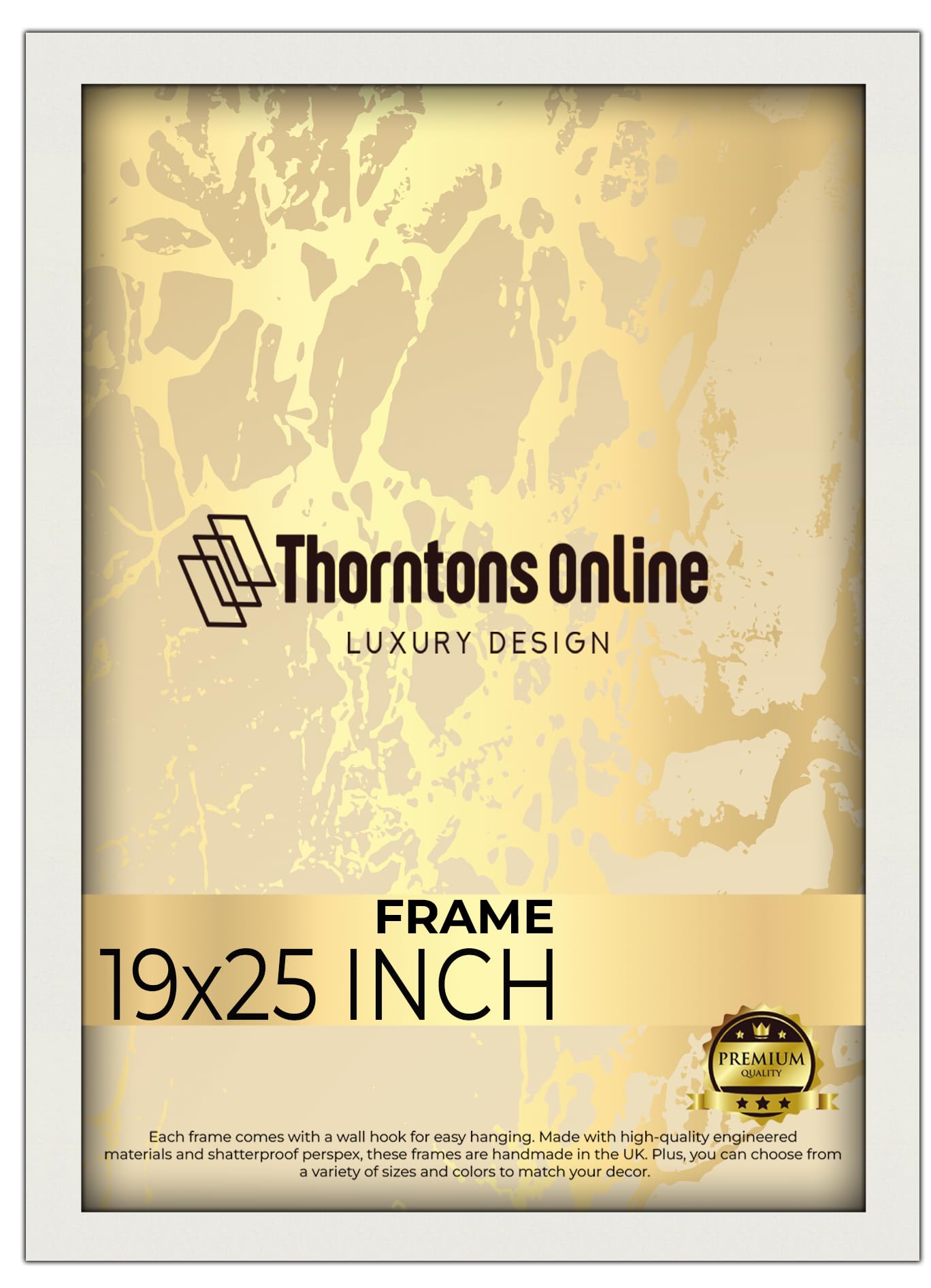 19x25 Inch Poster Picture Frame White (48.26x63.5) |Acrylic front| |mdf backing with both ways hanging hooks|Ideal for Artwork and Decor