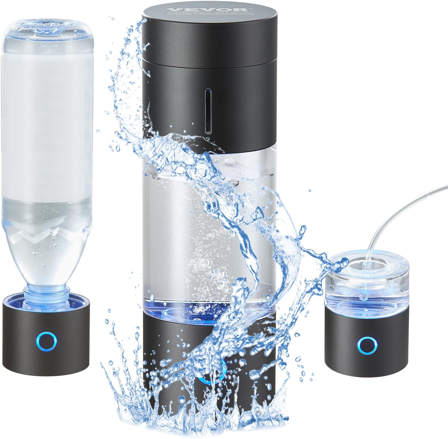 Hydrogen Water Bottle Generator, 230 ml / 8.1 oz Capacity Portable Hydrogen Water Maker, SPE Technology Hydrogen Rich Water Ionizer Machine with Nasal Inhalation Tube and Self-Cleaning