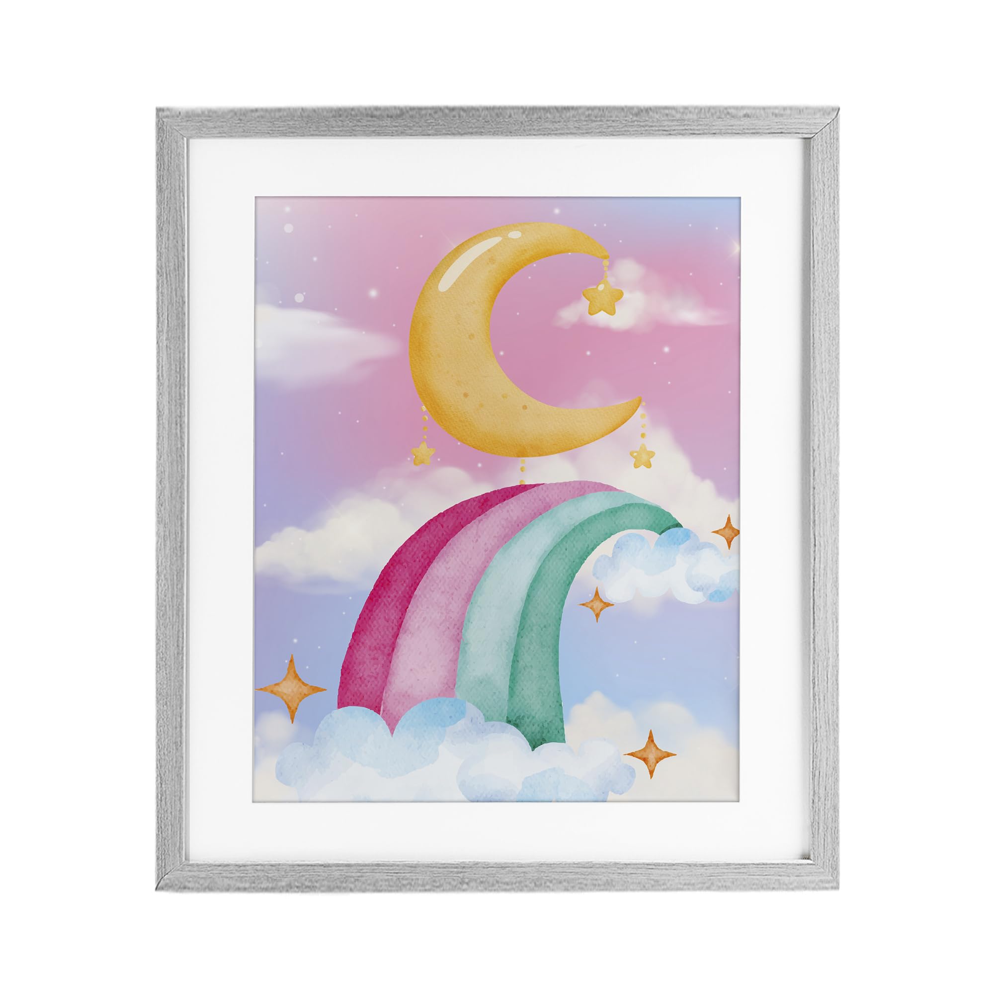 Lune arc-en-ciel sous verre Jesse Keith cadre Stupell décoration maison