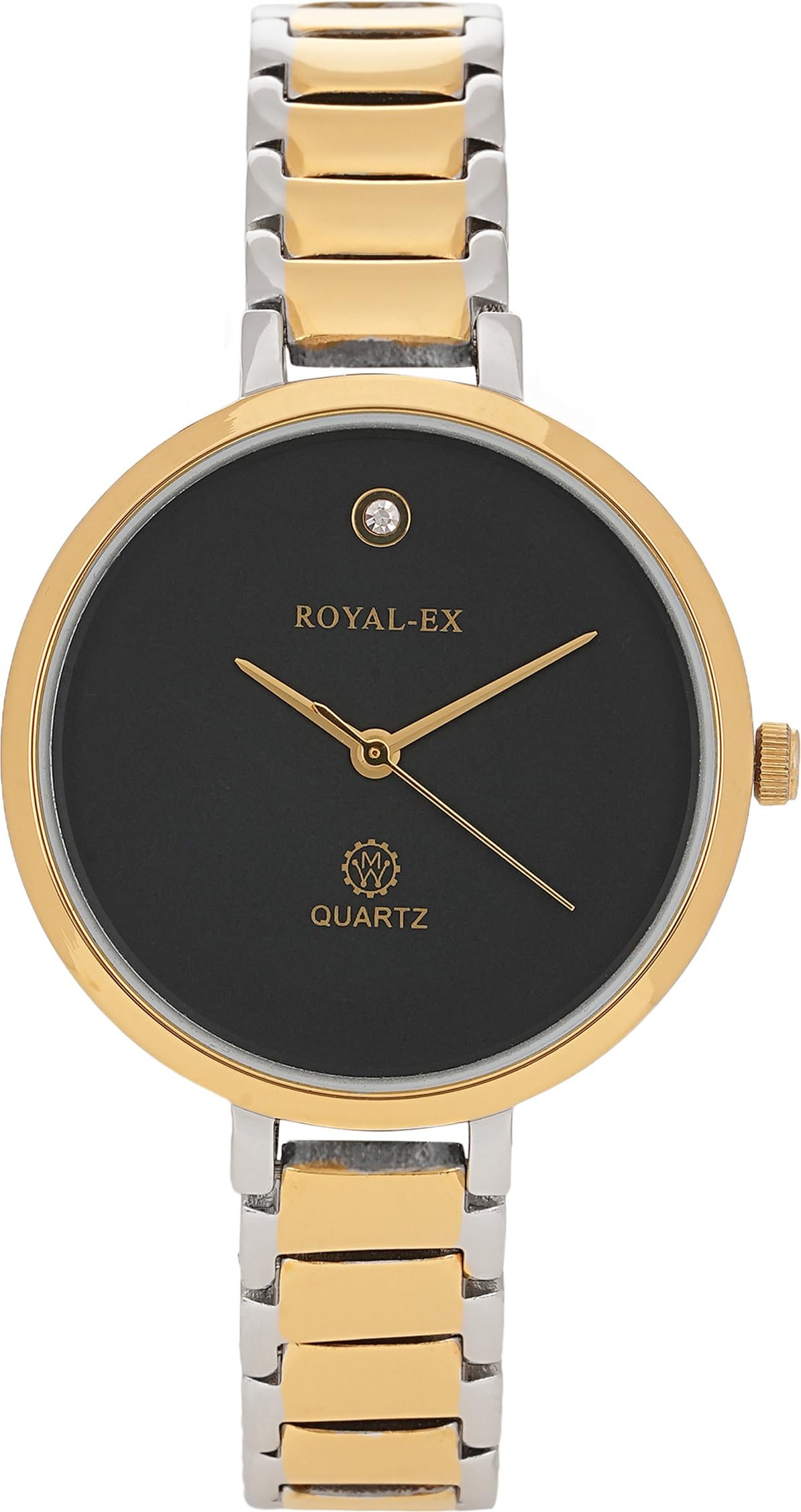 Royalex Stylish Black Dial Womens Watch Analog Watch for Women Comes with Golden & Silver Mix Case and Bracelet Chain | from Casual to Formal (B0DCBSGR1T) Amazon Price History, Amazon Price Tracker
