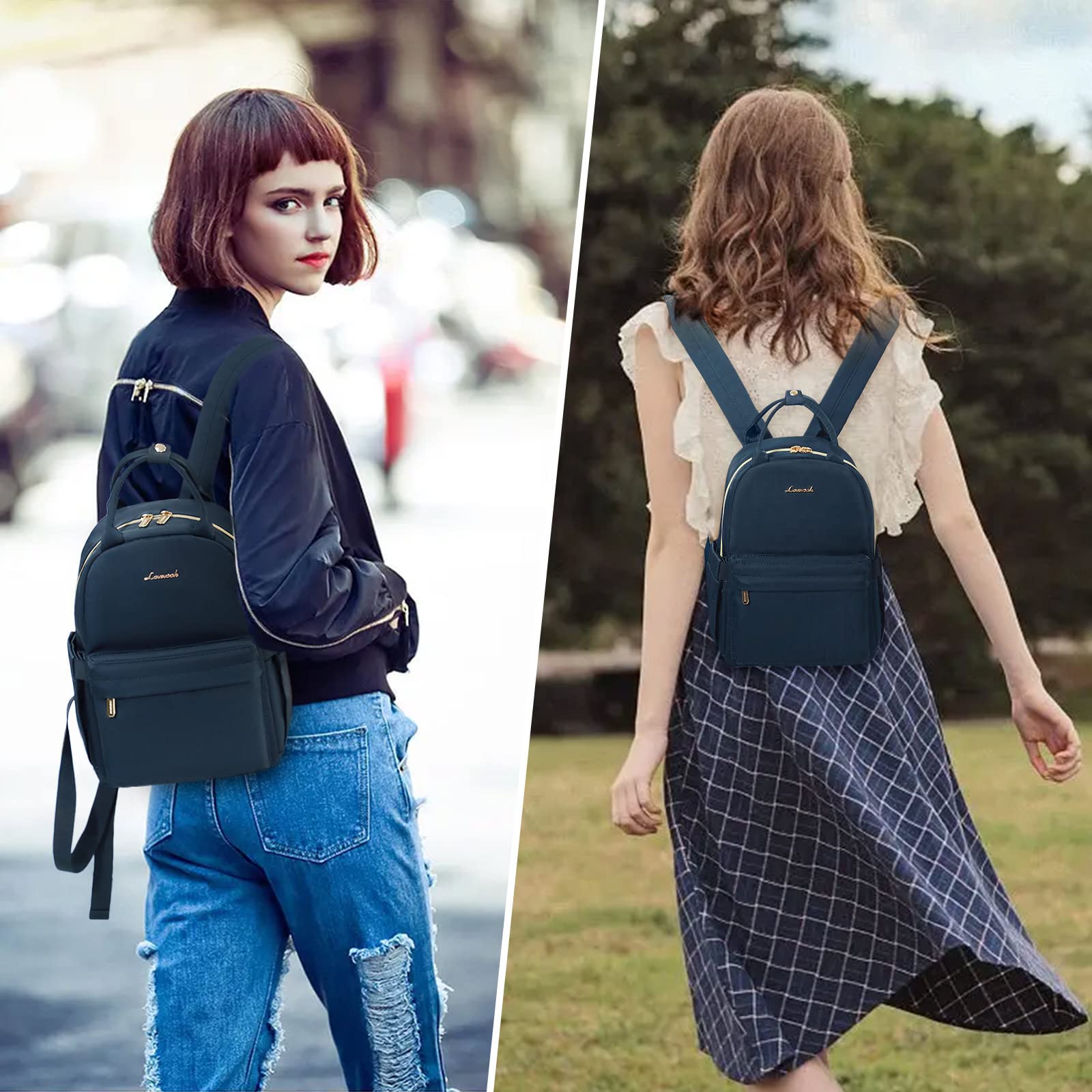 LOVEVOOK Zaino Donna Piccolo Borsa Zainetto Ragazza Mini Zaino Donna Elegante Impermeabile Backpack per Università Viaggio Lavoro Scuola Ufficio Shopping