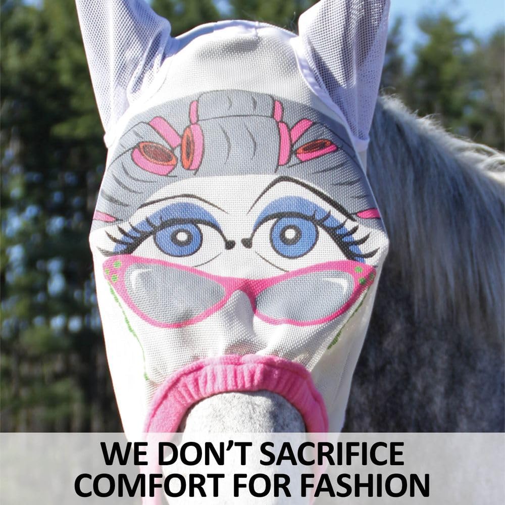 Schneiders Dura-Mesh Designer Fly Horse Masks | Fun Patterns & 70% UV Protection | Durable 1000D Mesh with Ear Coverage & Fleece Comfort