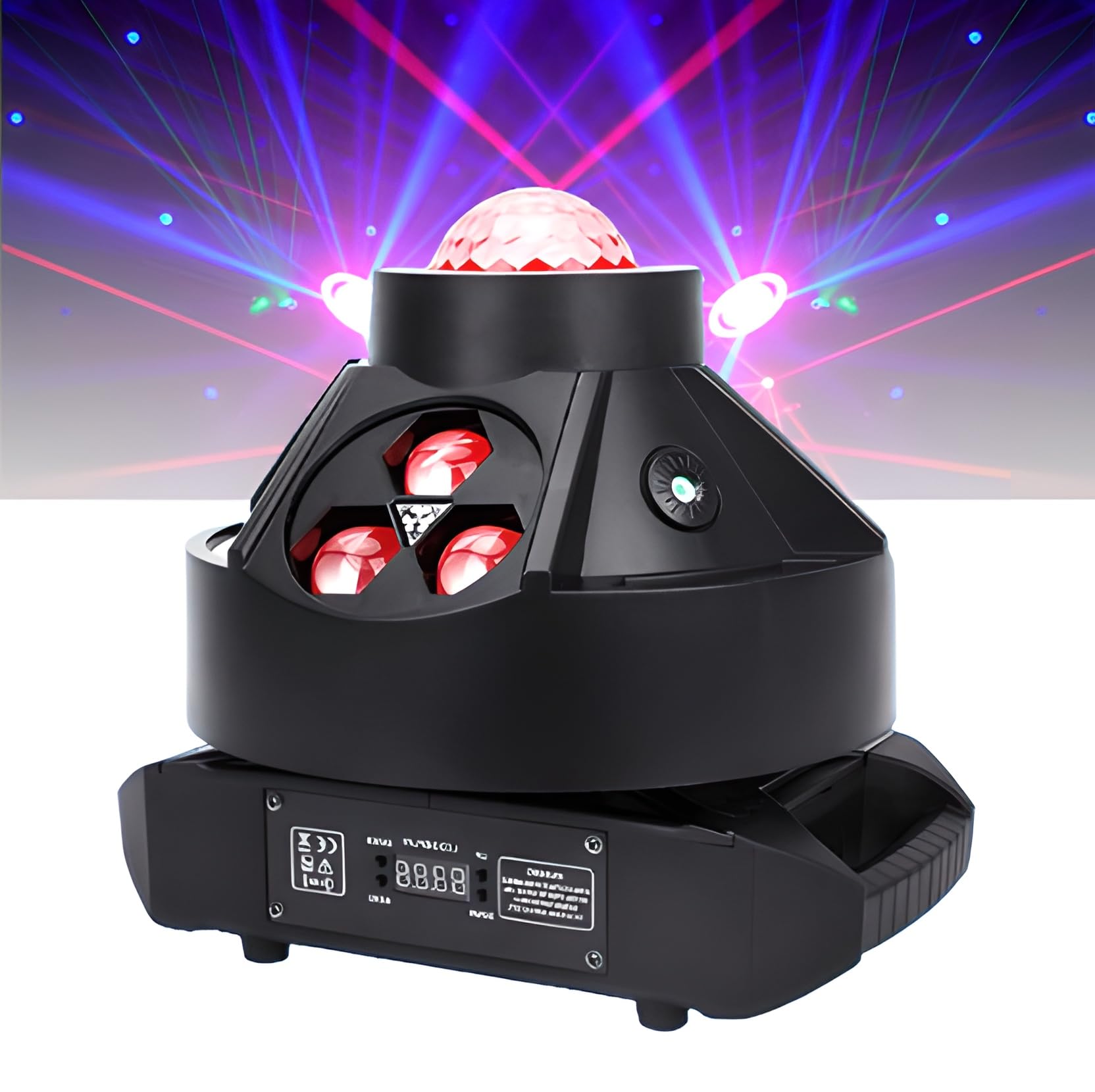 YXFAZPP Magic Ball Moving Head Light, LED RGBW DJ Disco Stage Lights for Parties KTV Wedding Club Bar