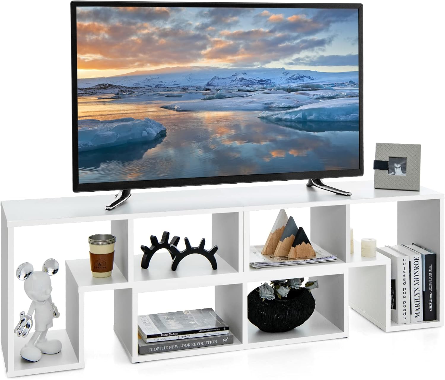 LOKO 3 Pieces Cube TV Stand, Modern Entertainment Center