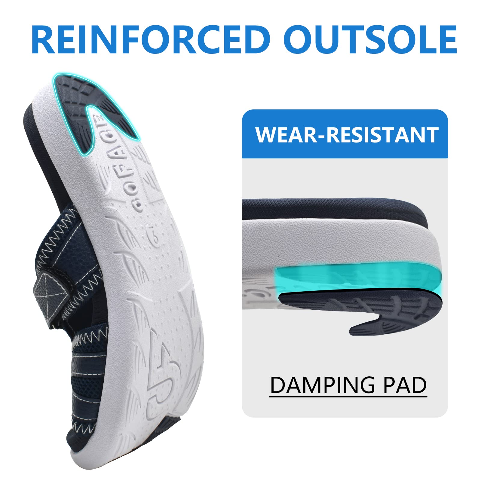 COFACE Hombre Sandalias de Recuperación Deportiva Fascitis Plantar Cojín Suave Soporte de Arco Ligero Toboganes Ortopédicos para Hombre
