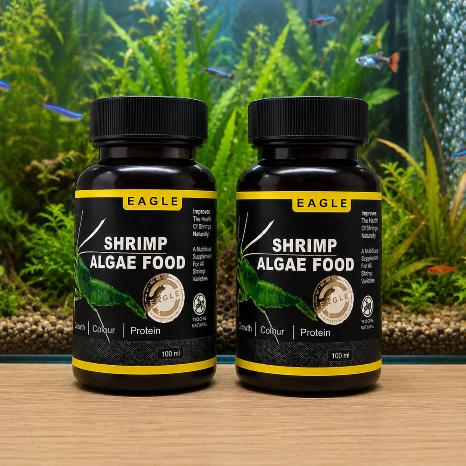 VAYINATO Eagle Shrimp Algae Food 100ml (35g) Pack of 2 | Natural Protein Rich Supplement for Shrimp Growth, Colour Enhancement & Overall Health | Suitable for All Freshwater-image-13