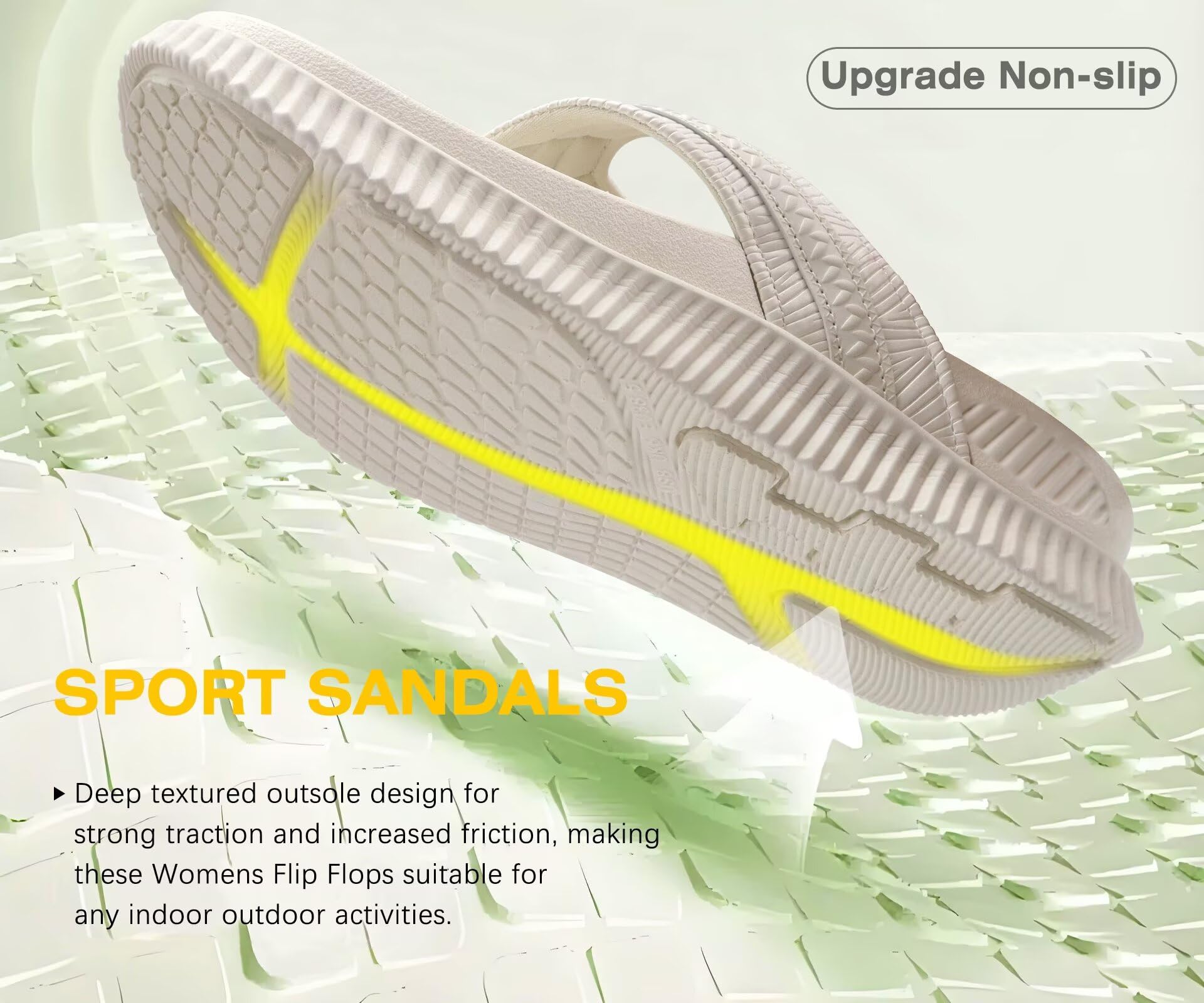 KuaiLu Damen Orthotische Fußbett Flip Flops Sport Erholung Wander-Sandalen Für Frauen Mit Bequeme Arch Support - Verstellbar Flachform Slip On Indoor Outdoor Für Sommer Casual