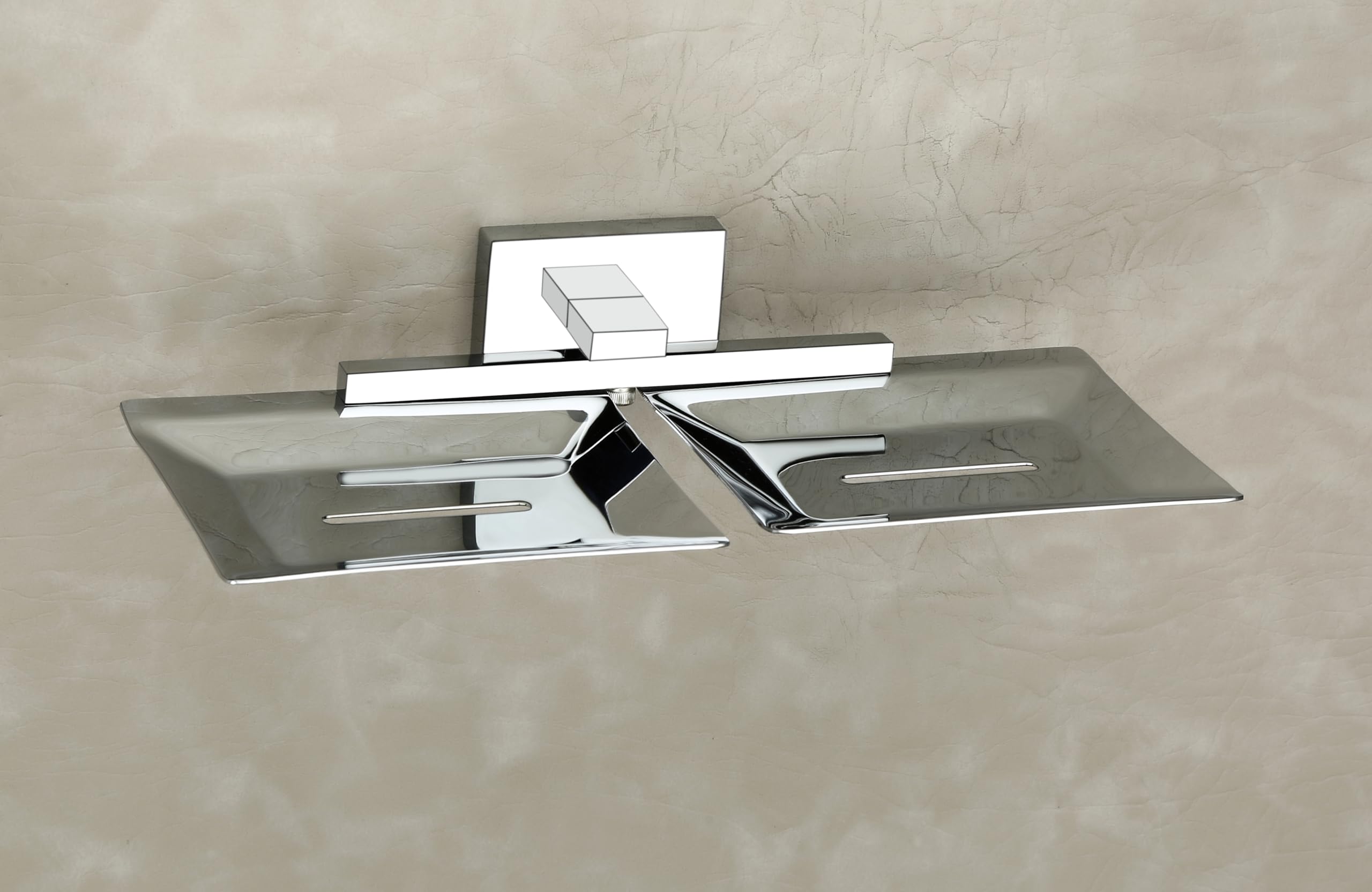 ARQUIN 304 Grade Stainless Steel Twin Soap Dish/Soap Stand/Bathroom Accessories (Taurus Chrome)