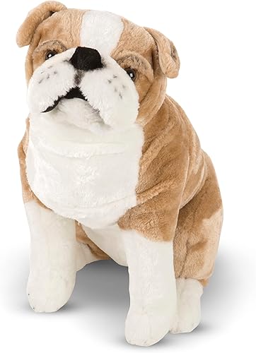 Melissa Doug Bulldog inglés gigante animal de peluche realista casi 2 pies de alto Melissa Doug Bulldog inglés gigante animal de peluche realista casi 2 pies de alto