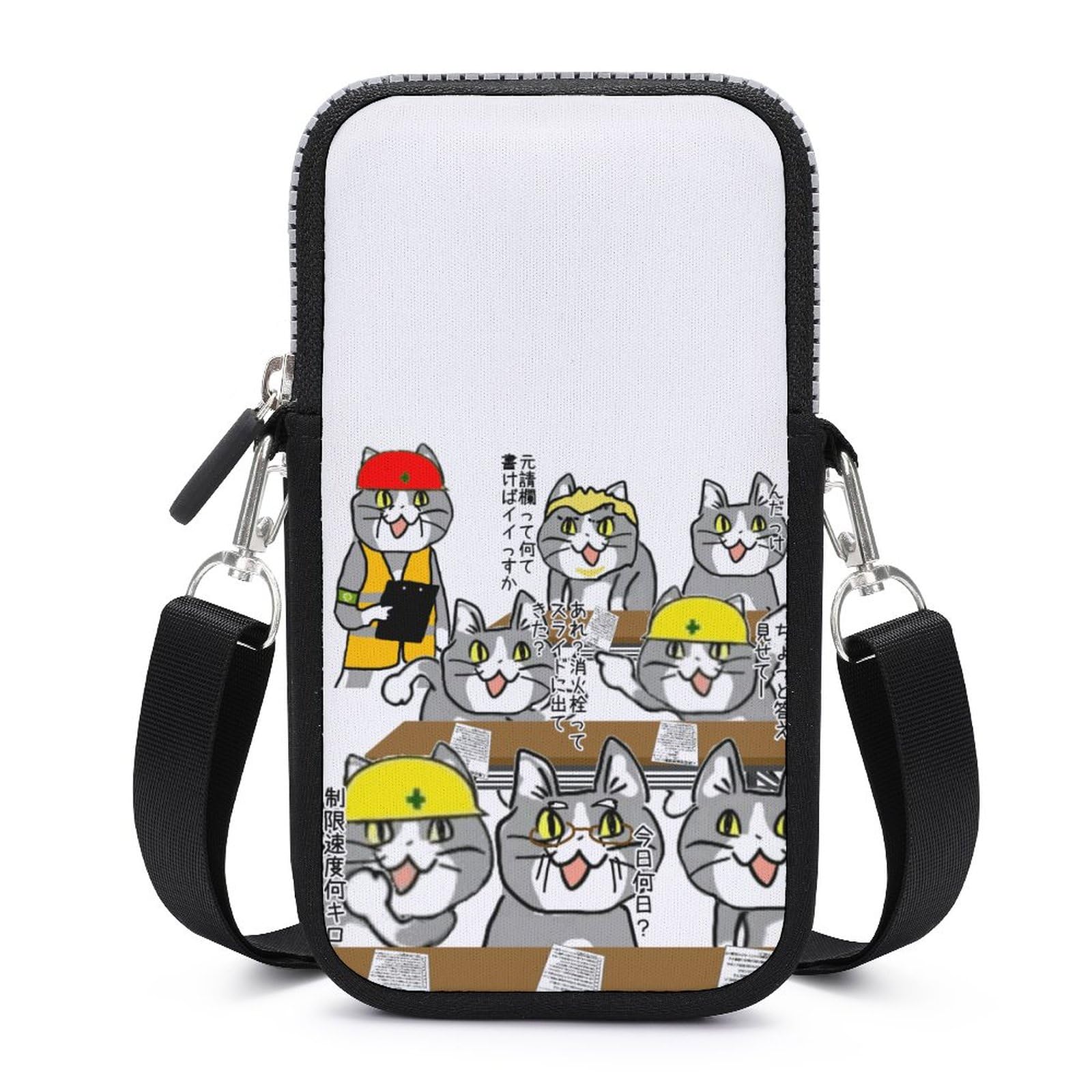 Amazon.co.jp: 仕事猫 スマホポーチ レディース ショルダーバッグ 小型  