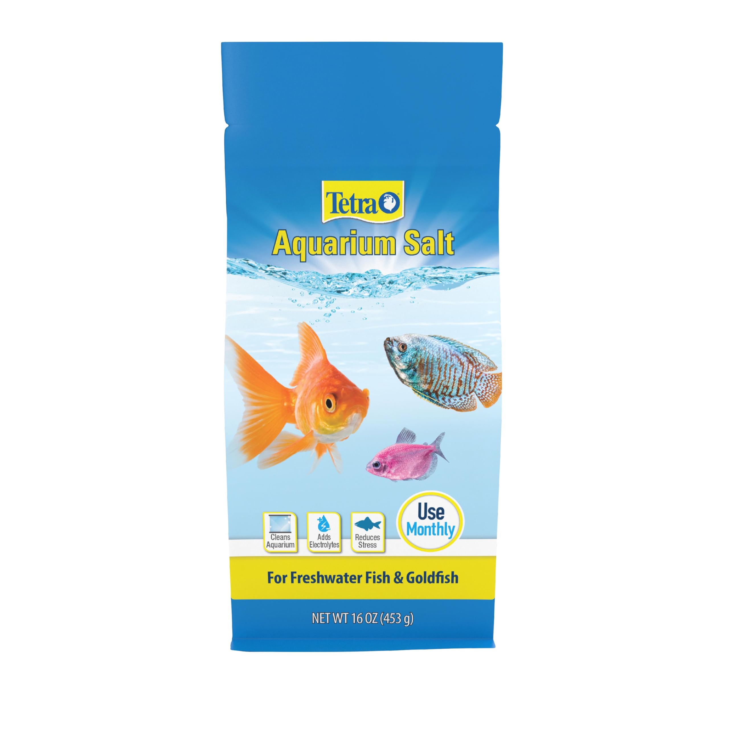 Tetra Aquarium Salt for Freshwater Fish Tanks 16 Ounces Salt for Tropical and Goldfish Aquariums Enhances The Health
