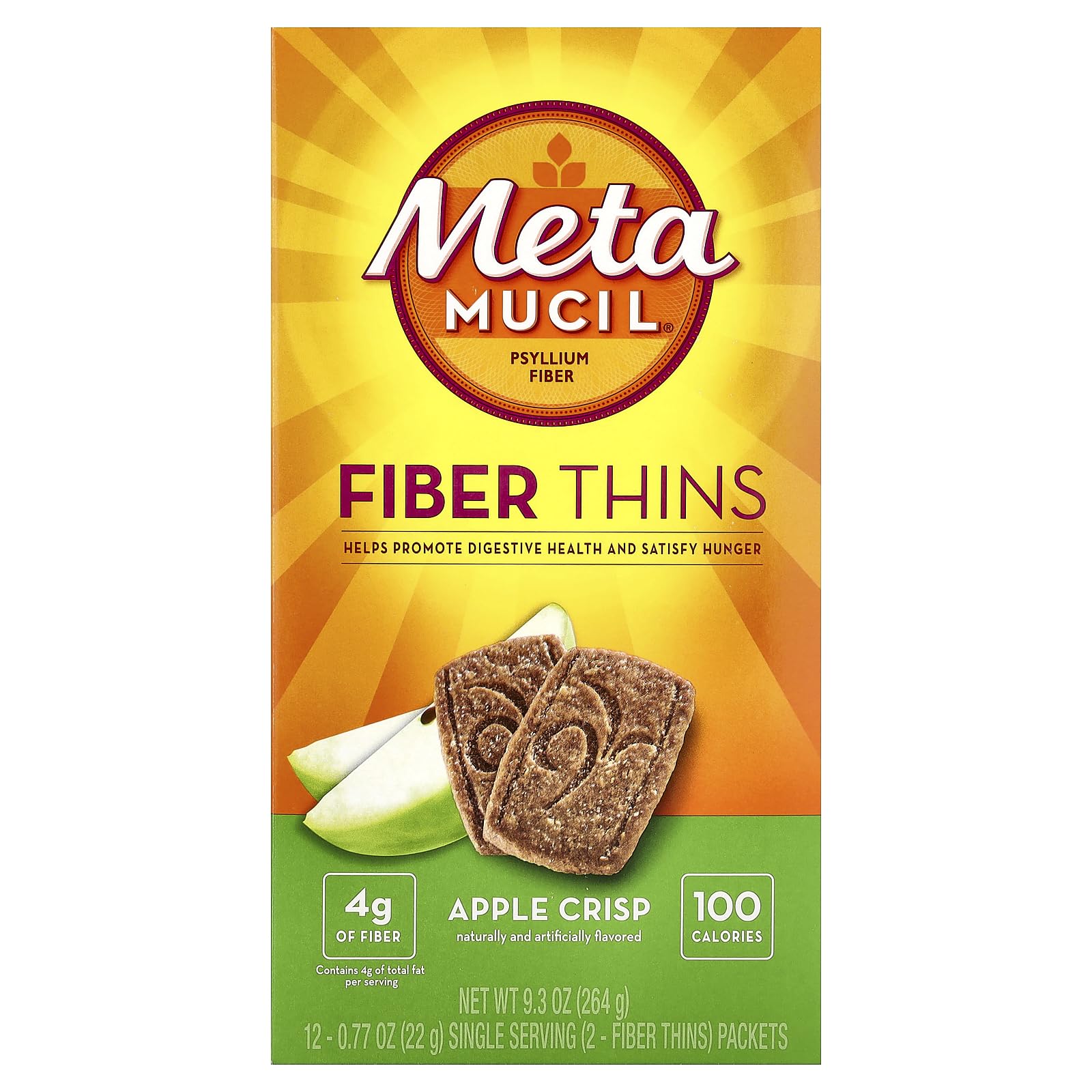 Metamucil Fiber Wafers Apple Crisp 24 Each (Pack of 2)