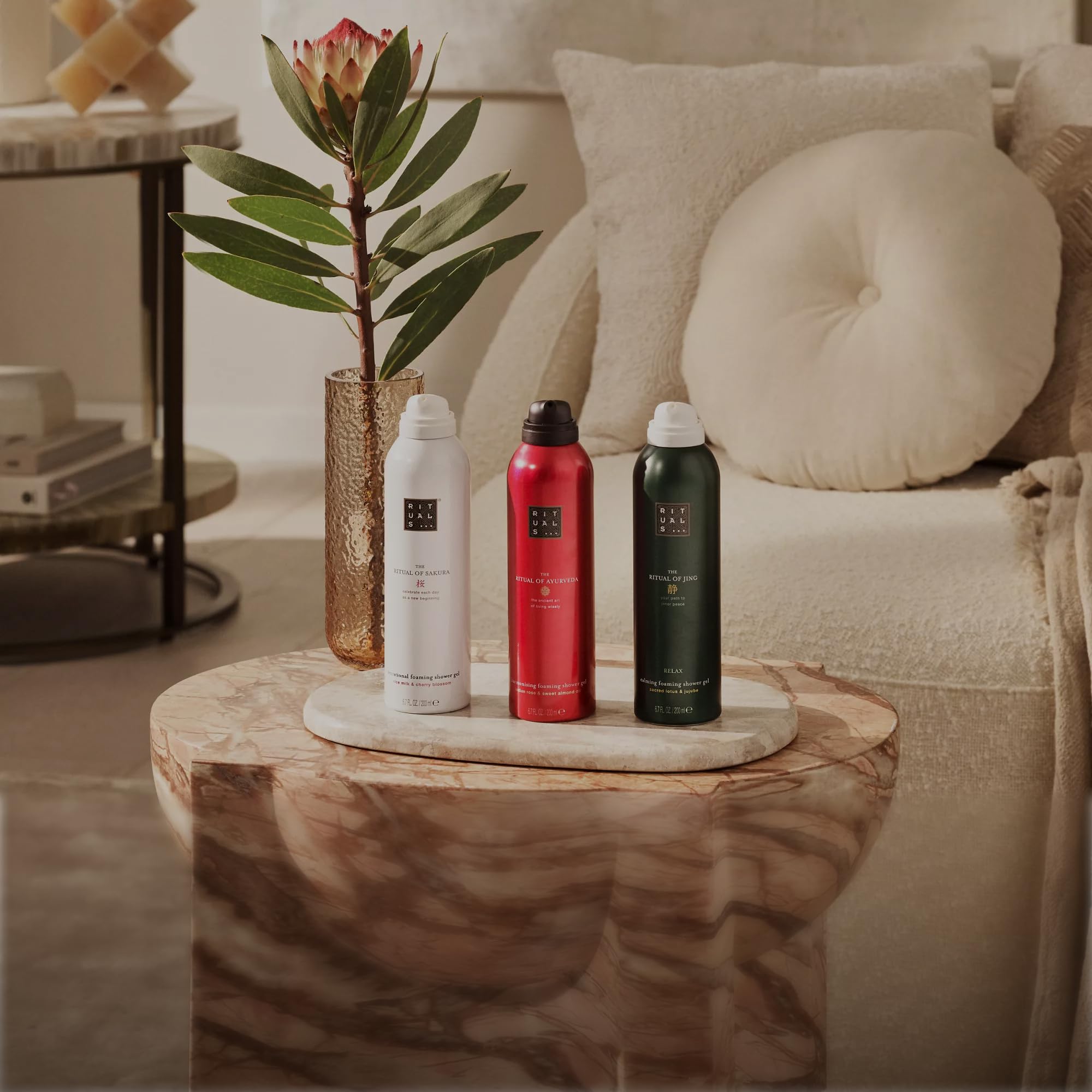 RITUALS Das Vorteilspaket „Rituale von Sakura, Jing und Ayurveda“ | 3 x Duschschaum | pflegendes und revitalisierendes Duschgel | Vorteilspack 3 x 200 ml