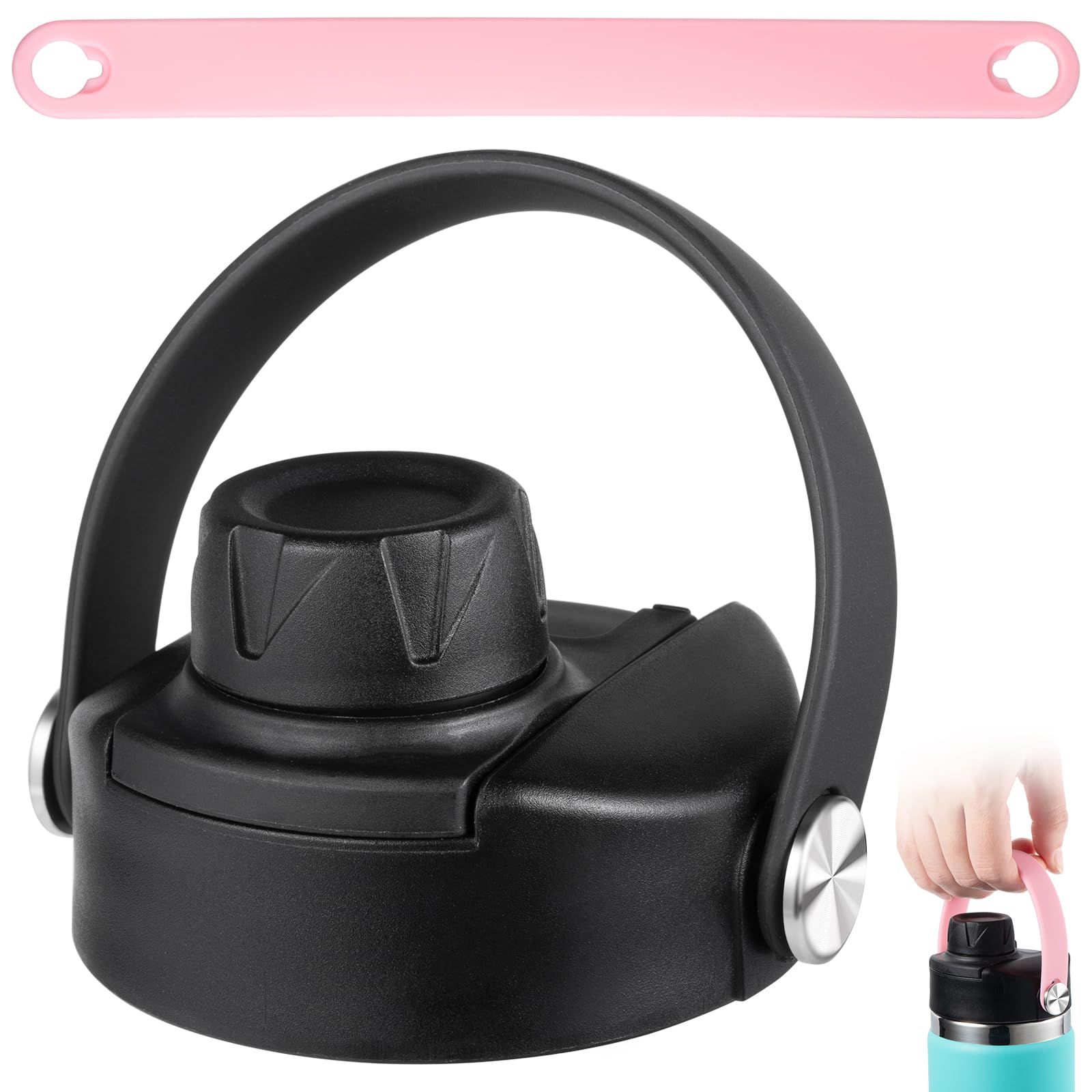 Ersatzdeckel Für Hydro Flask – Mit Trinkhalm, Für Flaschen Mit 5,7 Cm Öffnung, In Rosa & Blau