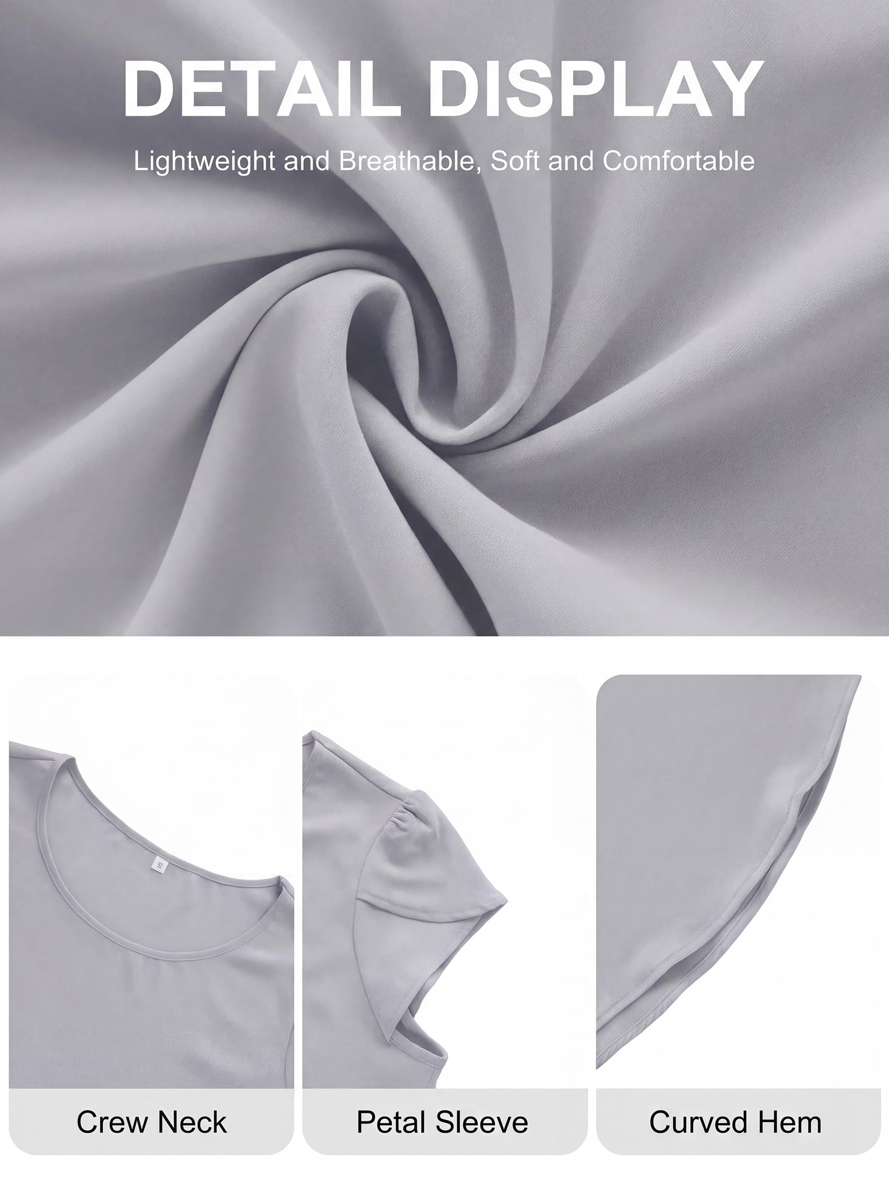 Yommay Maglietta estiva da donna, in chiffon, elegante, casual, leggera, sottile, morbida, basic slim fit