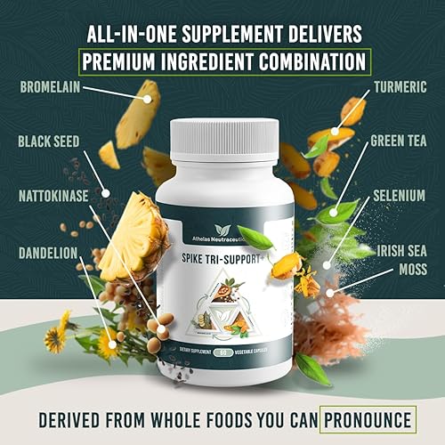 Miniatura 2 de Spike Tri-Support+ con nattoquinasa, bromelina y cúrcuma, incluye extracto de diente de león, extracto de semilla negra, hoja de té verde, selenio