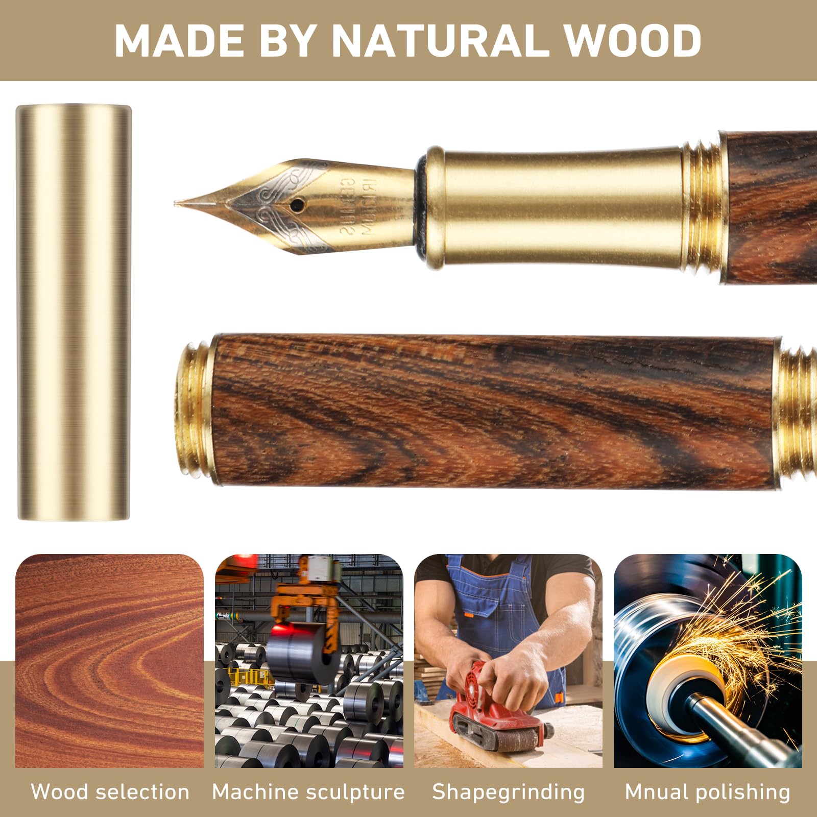 Amazon.com : Andibro Handcrafted Wooden Fountain PenShort