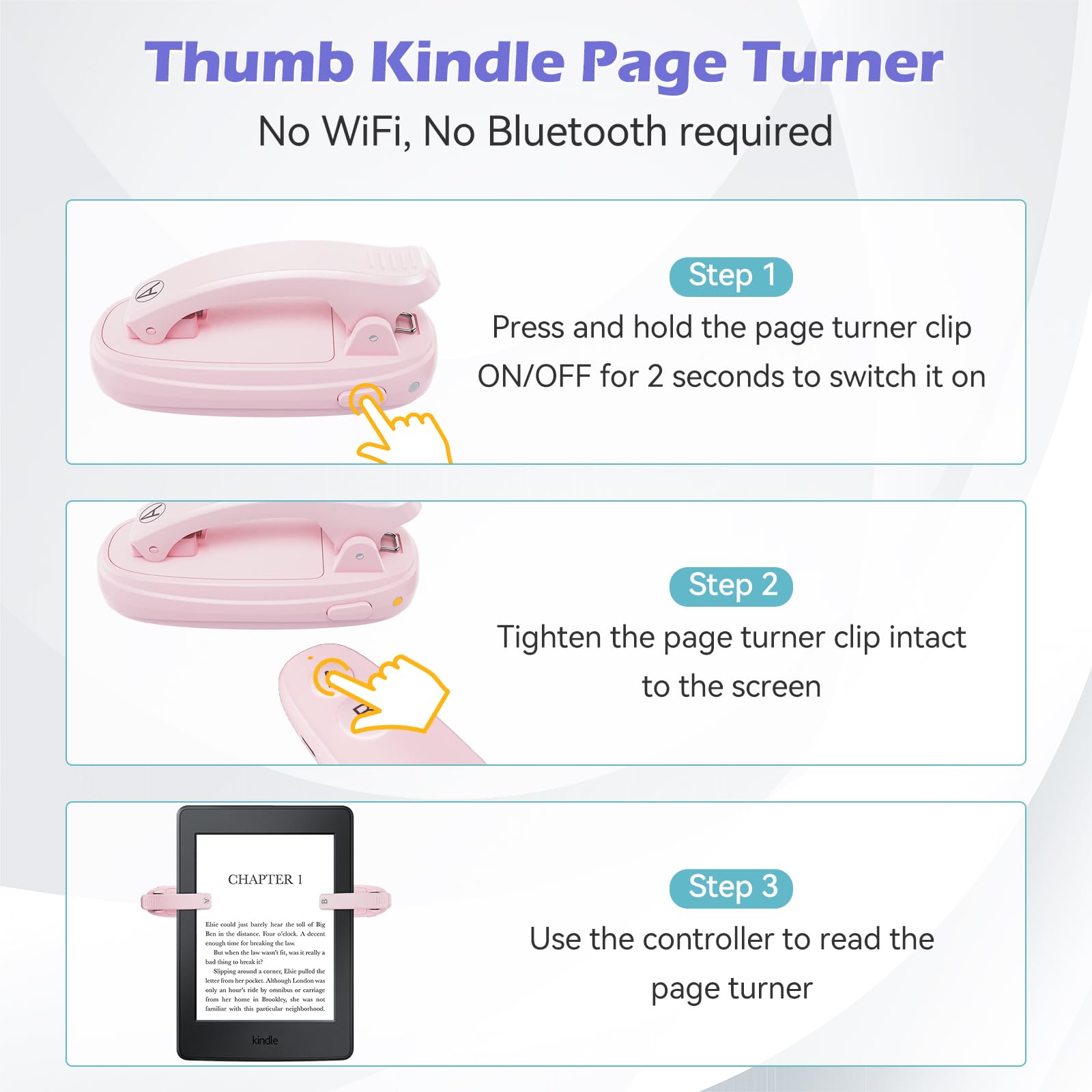 Turner di Pagine di Controllo a Distanza per Kindle Kobo e-Reader, Volta Pagina 2 clip