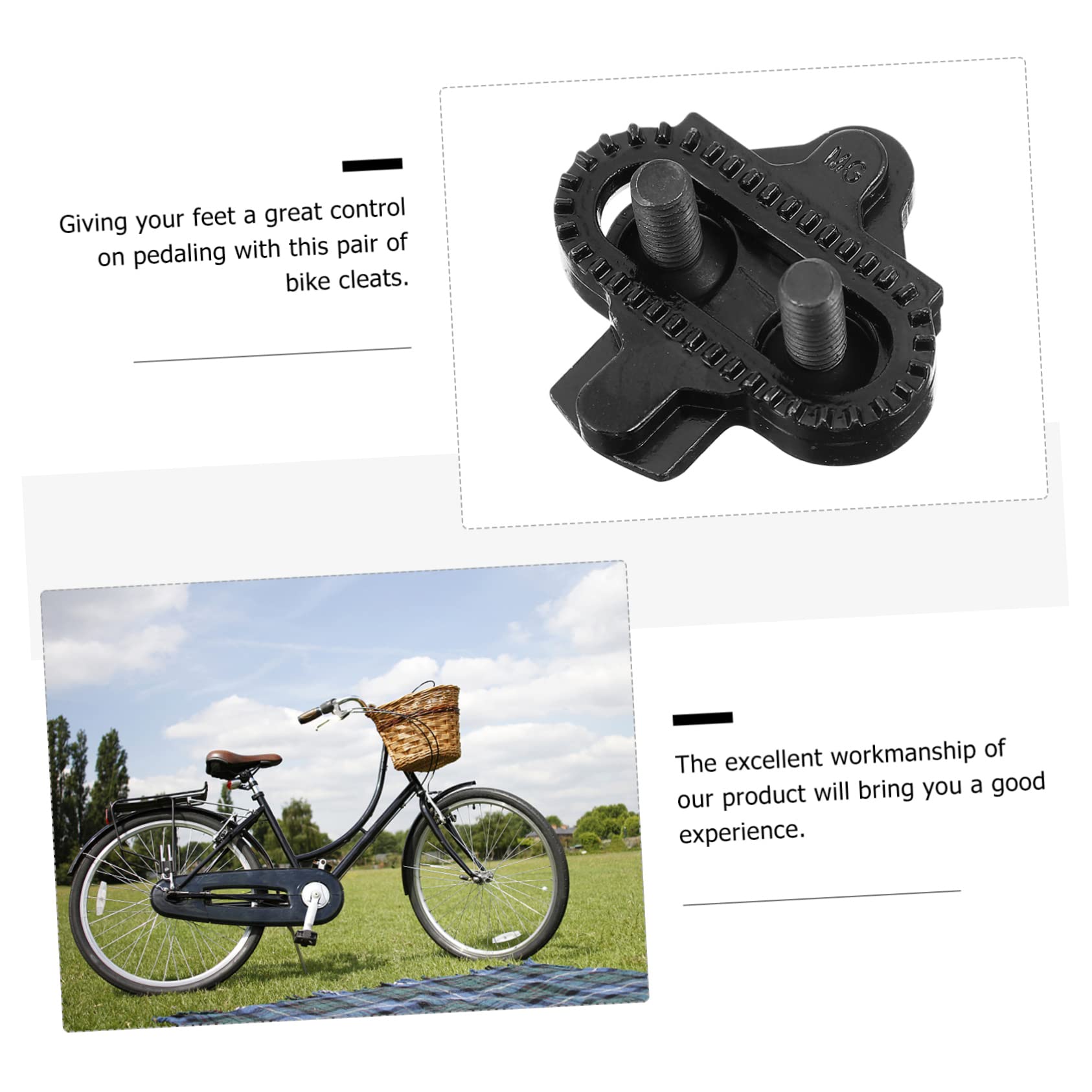 POPETPOP 1pair Bike Cleats for Pedals Self-Lock Multi-Directional Release Shoes for Enhanced Control -Skid Design Material for Cycling