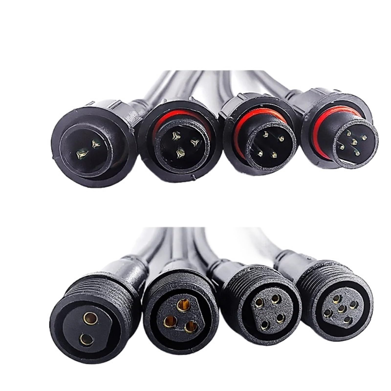 5/20 szt. M16 wodoodporny 2 3 4 5 szpilek IP65 drut do taśm LED męski i żeński podnośnik 22 mm nakrętka złącze drutu 20 cm OD 6 mm (męskie i żeńskie, 5 sztuk, 5 szt.)