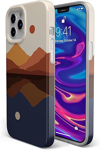 Miniatura 6 de Casely Funda para iPhone 11 Pro  Los opuestos se atraen  Funda de día y noche con bloques de color montañas