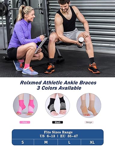 Miniatura 5 de Calcetines deportivos para mujer, con mangas elásticas de compresión, neuropatía, fascitis plantar, para mujeres y hombres (rosa, XL)