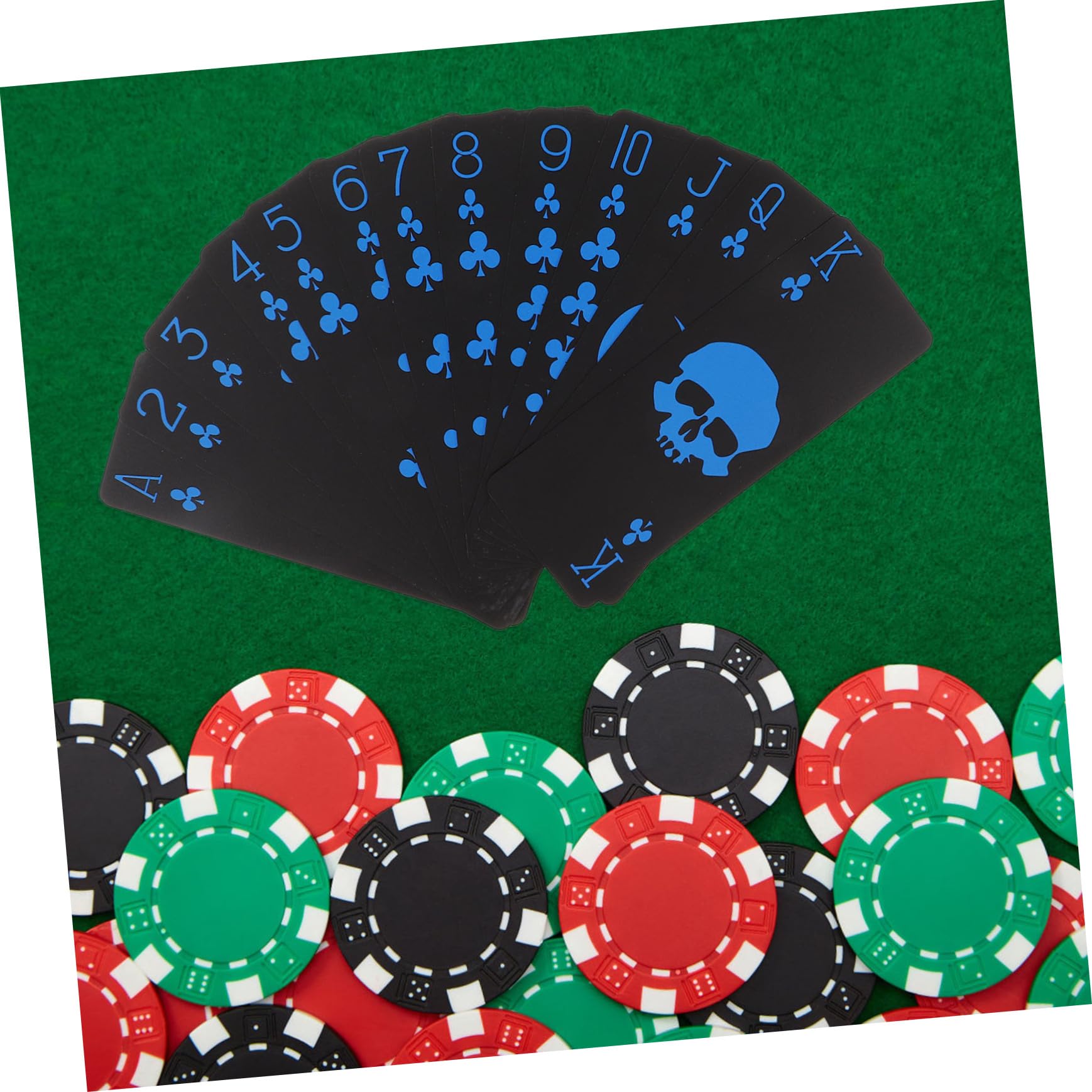 Jeu de Carte Plastique Fête Halloween Cartes à Jouer Squelette Noires