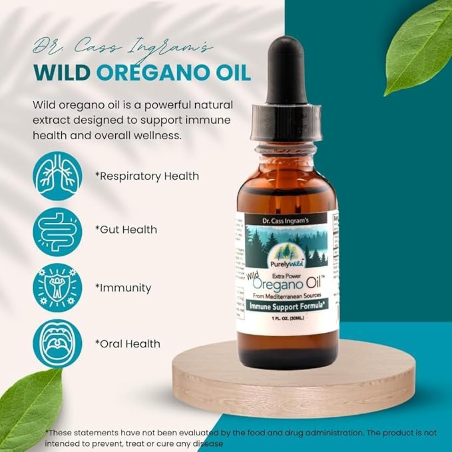 PURELY WILD Extra Power Oregano Oil Liquid Drops - Dr. Cass Ingram's Wild-Harvested Mediterranean Formula - Full-Spectrum Origanum Vulgare - Non-GMO Immune Support - 432 Servings - 1 fl oz