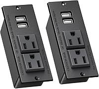 Vista 10 de Kungfuking Pasacables de Alimentación de Escritorio Regleta de Alimentación Empotrada para Conferencias en Toma de Corriente de Escritorio 2