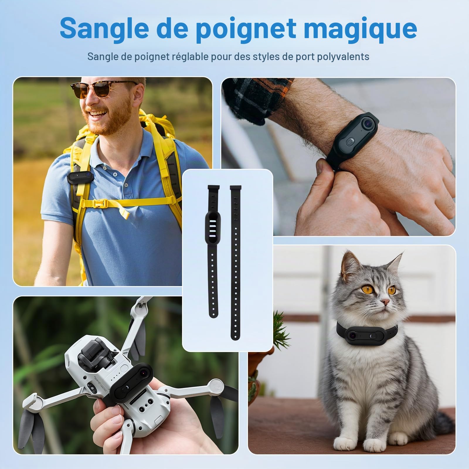 Mini Caméra Sport avec 64GB, Camera 1080p avec Audio et Vidéo, Magnétique et Pince 360°, 120° Grand Angle Action cam Corporelle étanche avec Casque de Moto 13 Multifonction Accessoires