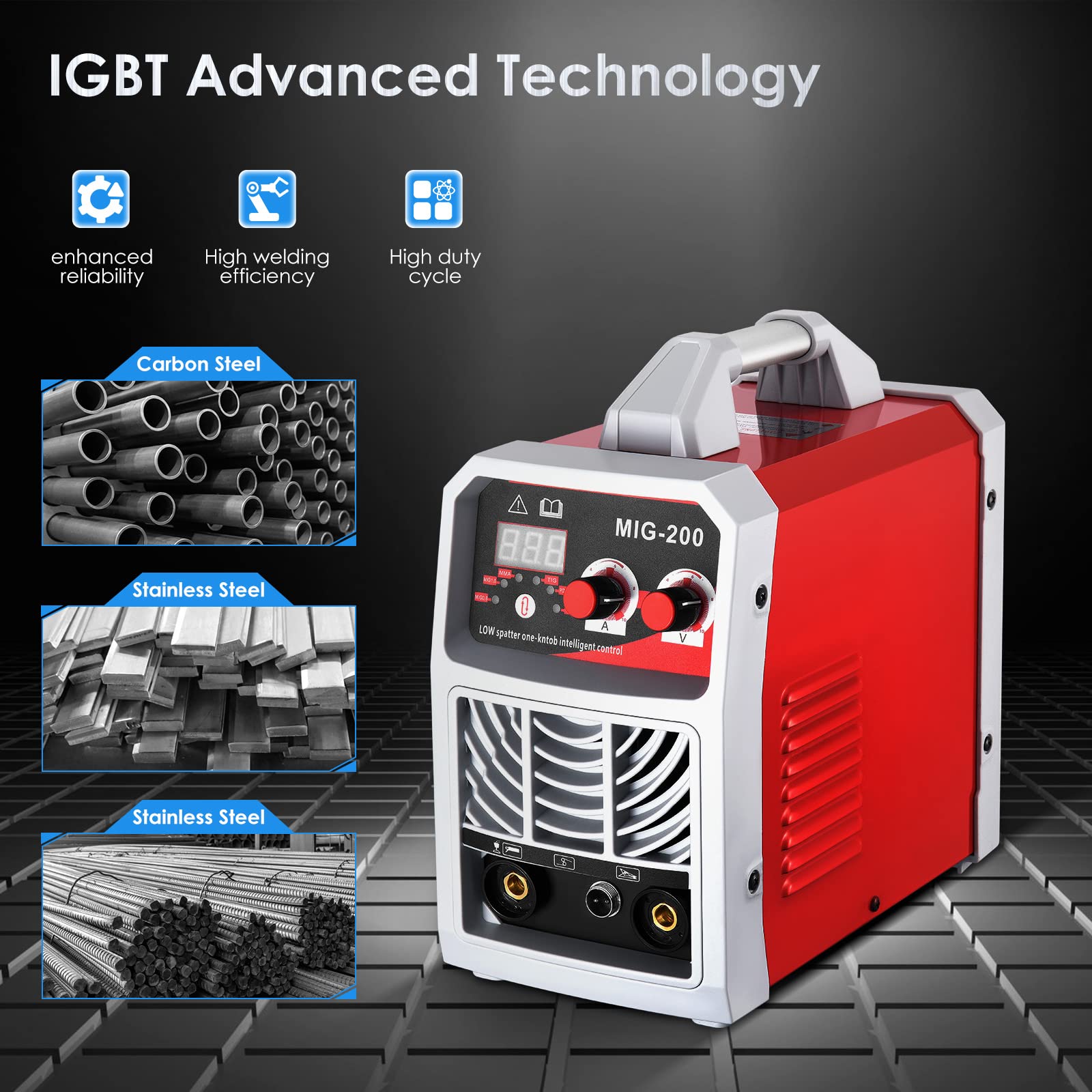 Aomdom Máquina de soldadura MIG/ARC/Lift TIG 3 en 1, soldadora inversora IGBT de 300 A con pantalla LCD, soldadora portátil de 220 V para uso profesional y doméstico