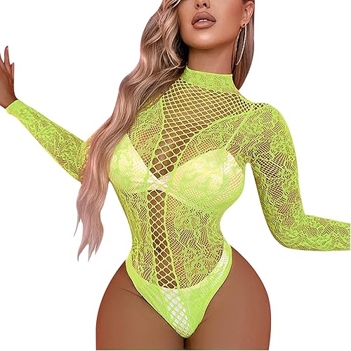 Sexy Lingerie for Women Naughty Fishnet Lingerie Set Bodysuit Outfits Teddy Sheer Mesh Erotic