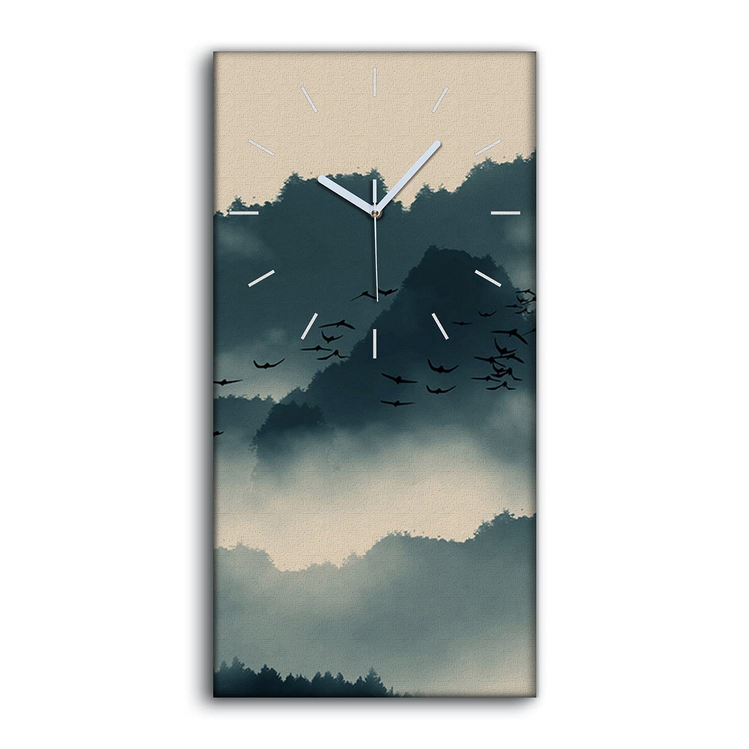 Horloge sur Toile Ne Pas Tic Tac en Silence Image Moderne Salon 30x60cm