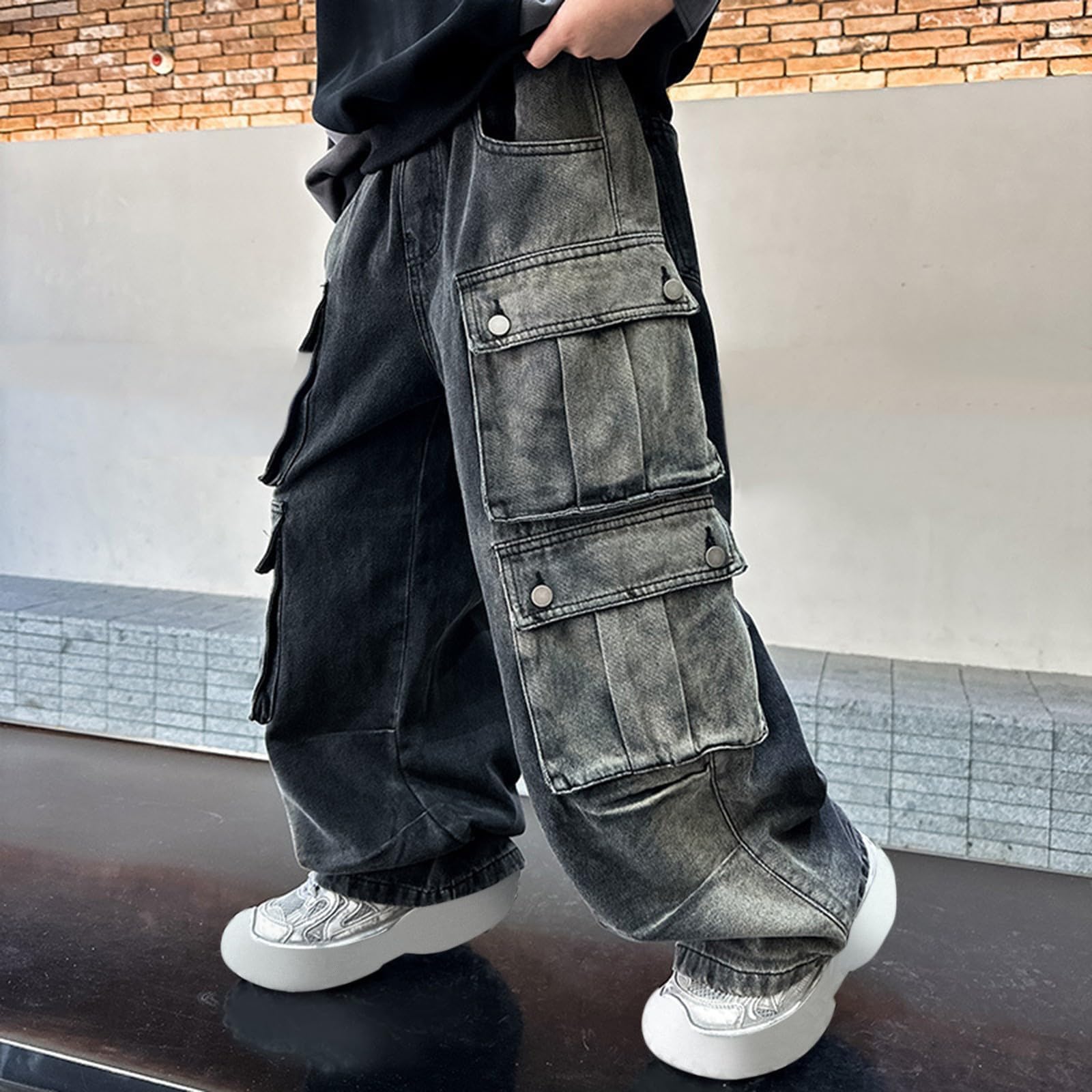 Pantalones Cargo Deportivos para niños con Cintura Ajustable, Elegantes Pantalones Vaqueros de Calle para Adolescentes, Ropa Informal para la Escuela, Atuendo Diario cómodo, Tela de Sarga Duradera,