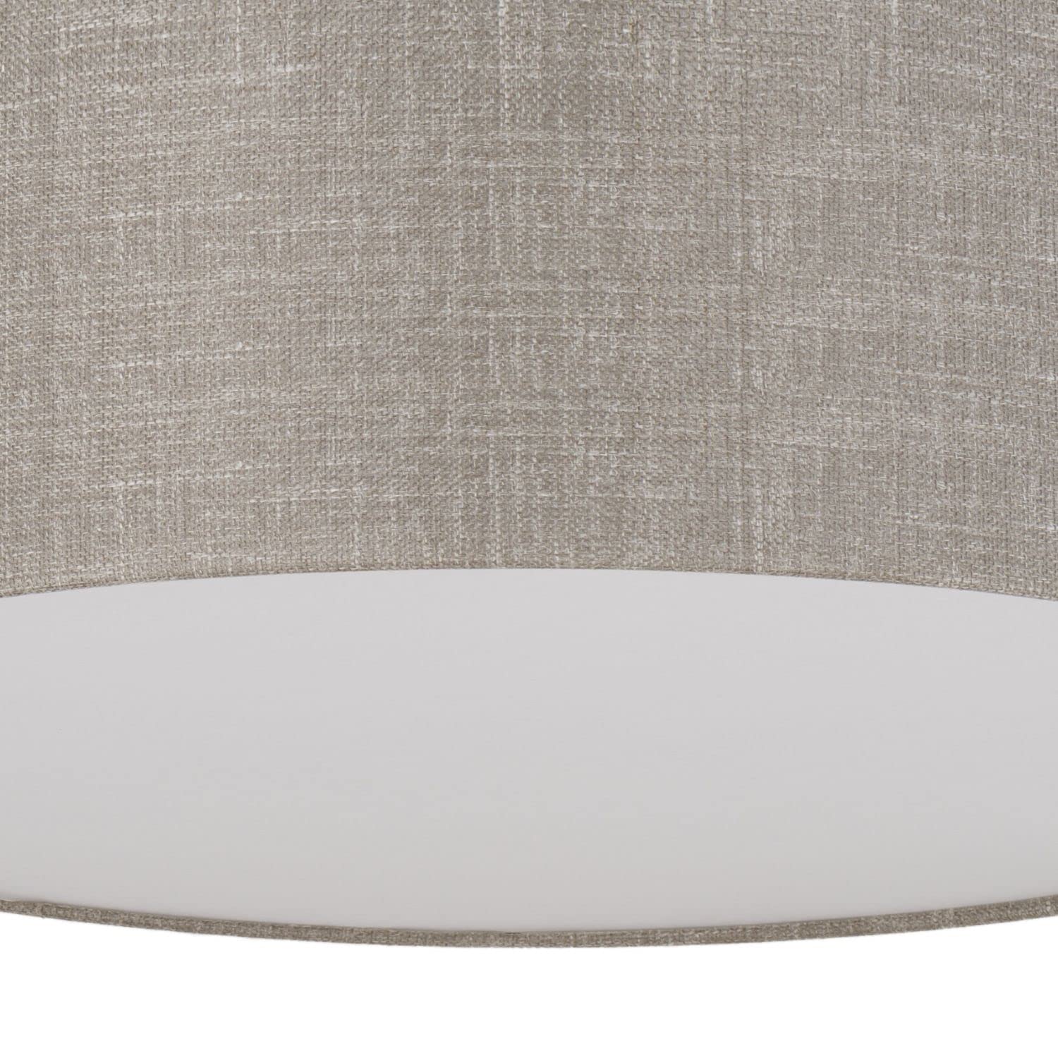 Licht-Erlebnisse Deckenleuchte Modern Leinen blendarm Ø 40 cm rund in Grau-Beige 4x E27 Deckenlampe Schlafzimmer Wohnzimmer