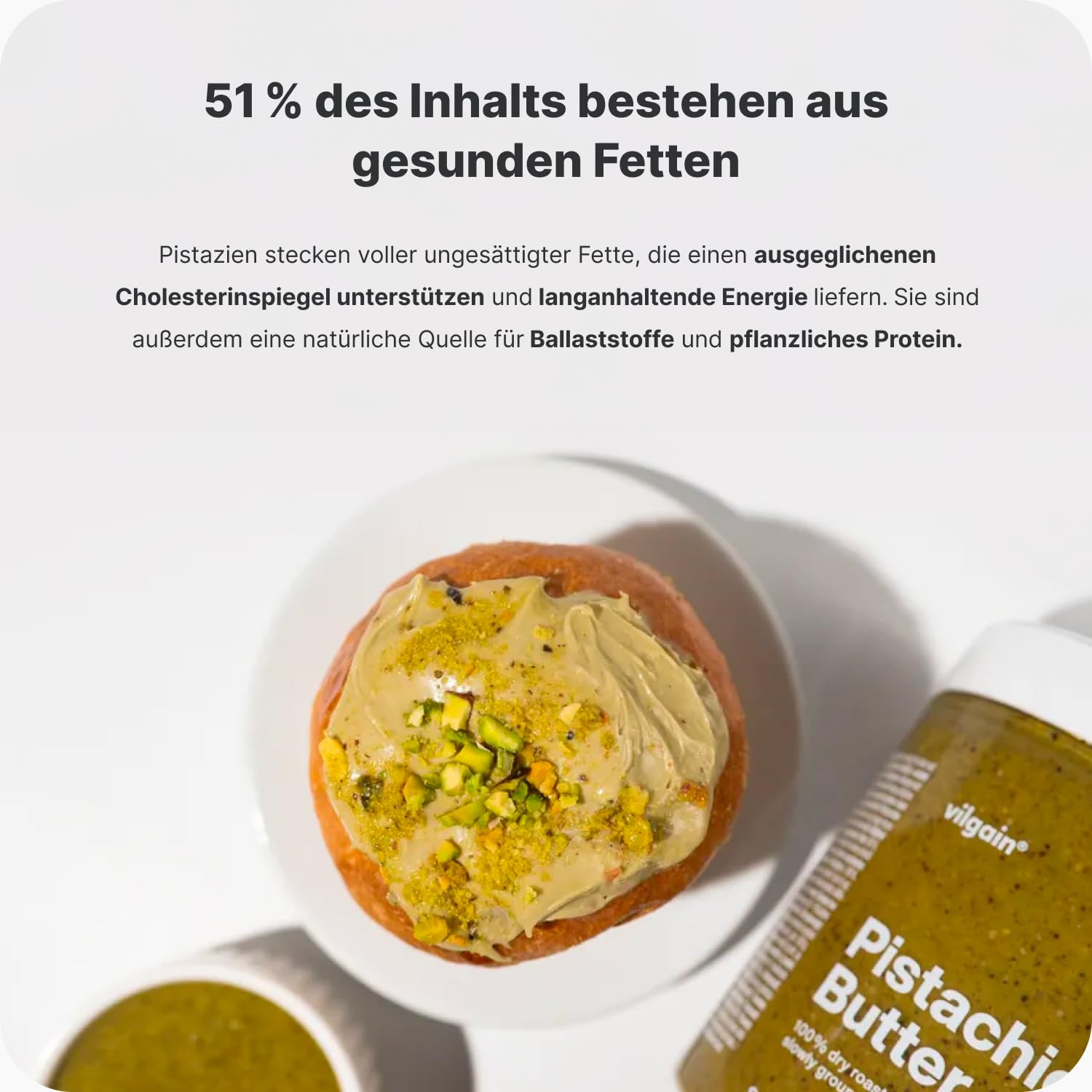 Vilgain 100% Pistazienmus (500 g) Cremig – 500 g Veganer Bio Pistazien Aufstrich Ohne Zuckerzusatz, Glutenfreies Pistazienbutter Aus Gerösteten Kernen, Natürliches Superfood Protein Fitness Snack
