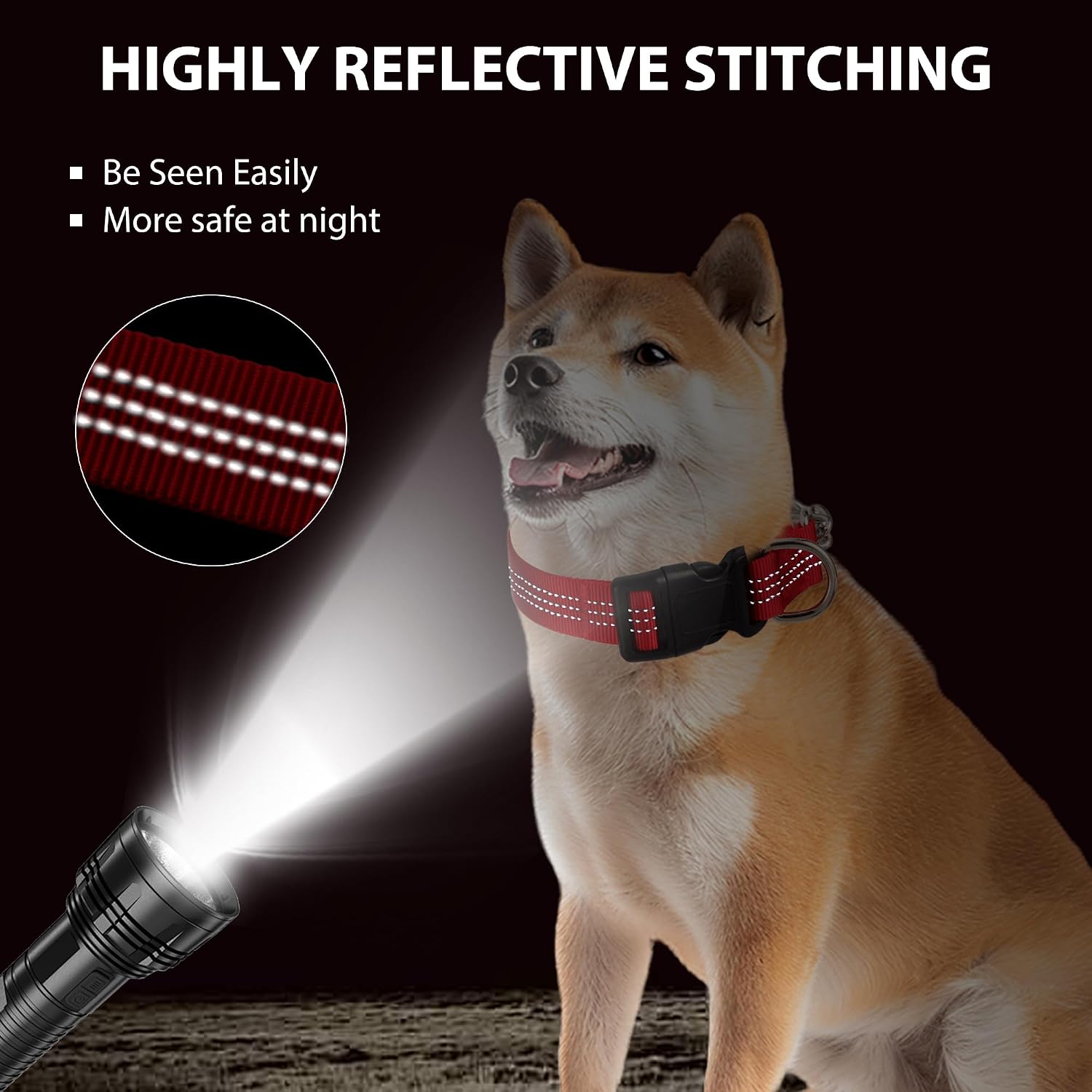 Martingale Collar for Dogs,Escape Proof No Pull, Red, Medium image 2
