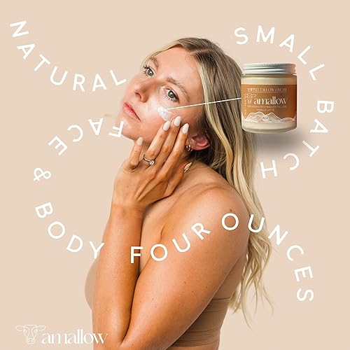 Miniatura 18 de Amallow 100% Tallow de carne de res alimentada con pasto para el cuidado de la piel, cara + cuerpo, hidratante batida para pieles sensibles, loción