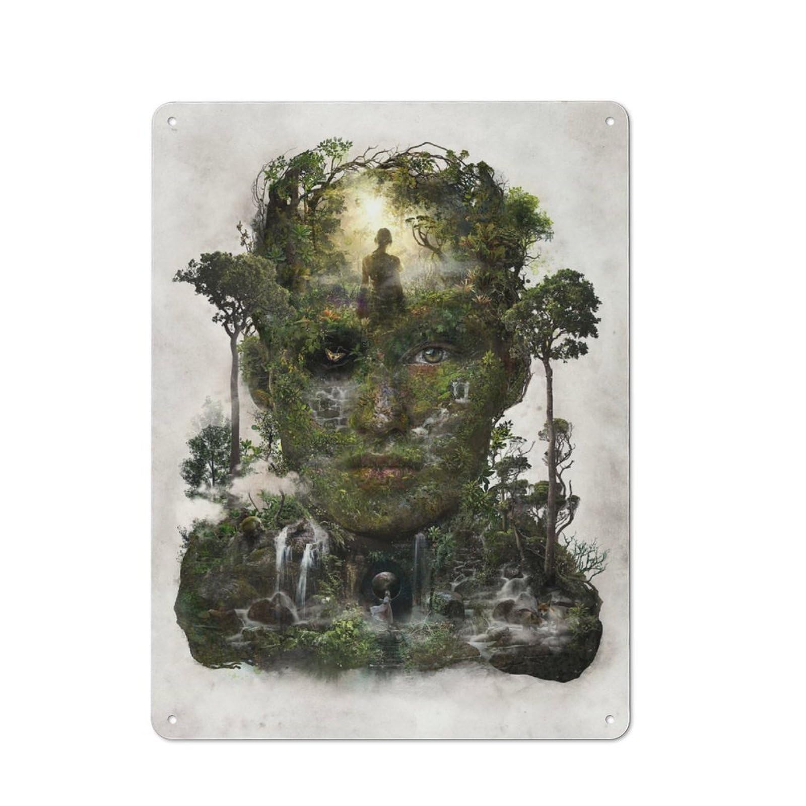 Retro Forest of Space Time Metal Gift Sign 40x30cm, Home Wall Decor for Flat, Dorm Room, Lounge Or Cafe