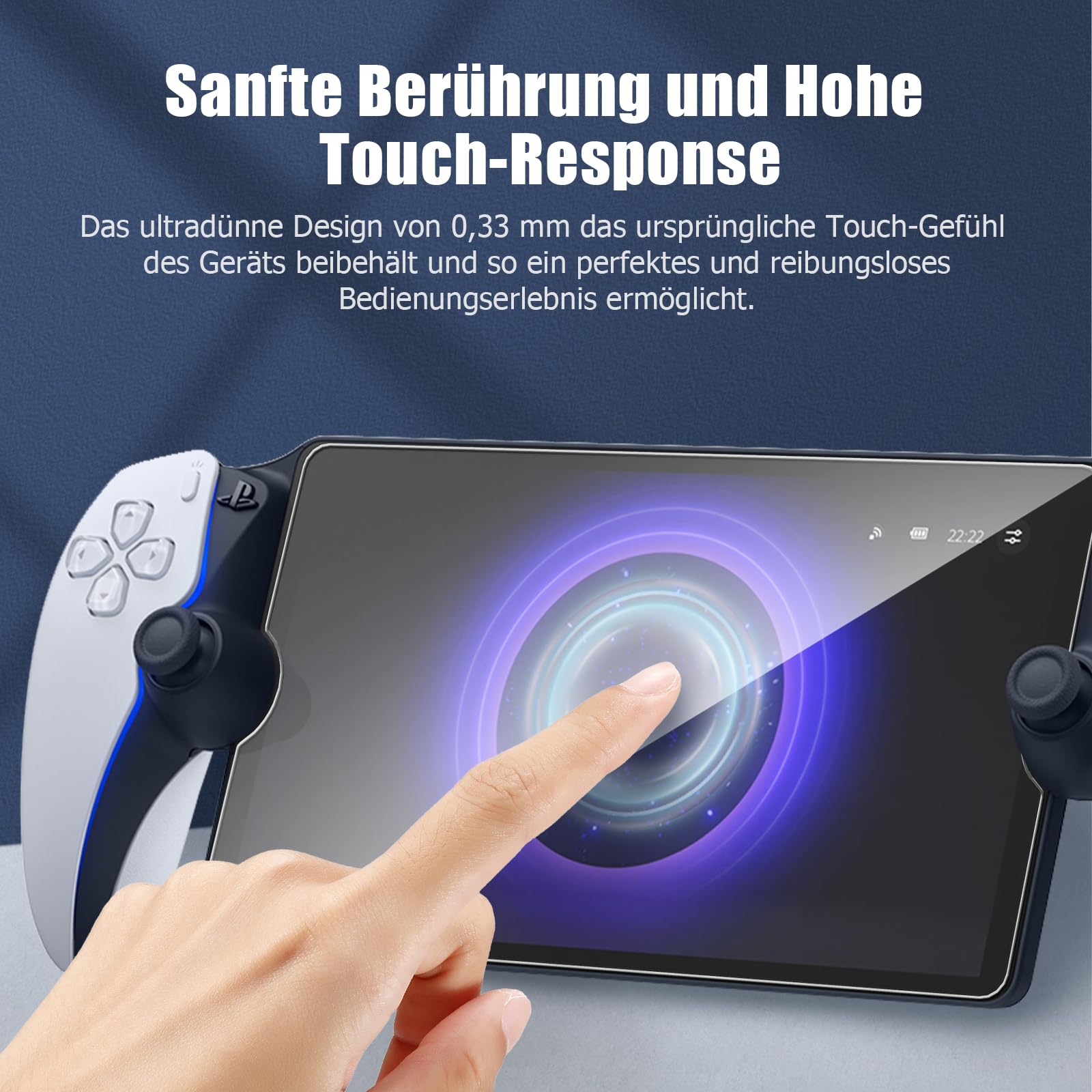 Ancable Protector de pantalla para Sony PS5 PlayStation Portal, 1 unidad UltraClear 9H Dureza Cristal Protector de Pantalla para PS5 Portal, Premium Panzerfolie Kratzfest y Burbujas Protector de