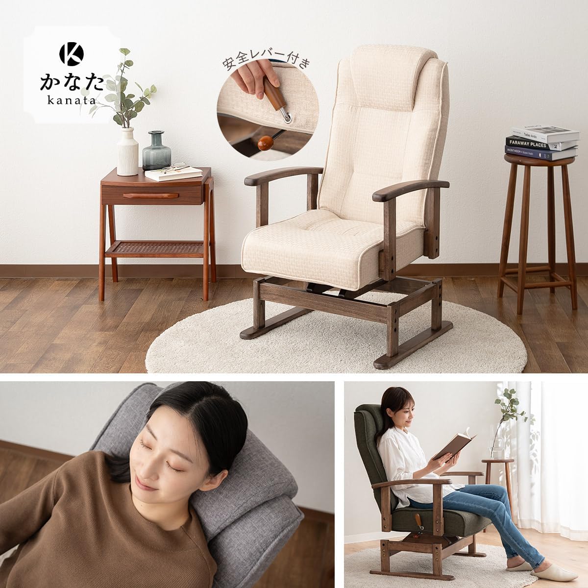 Person comfortably seated in the EMOOR Kanata chair, demonstrating the use of the armrests and the overall ergonomic design.