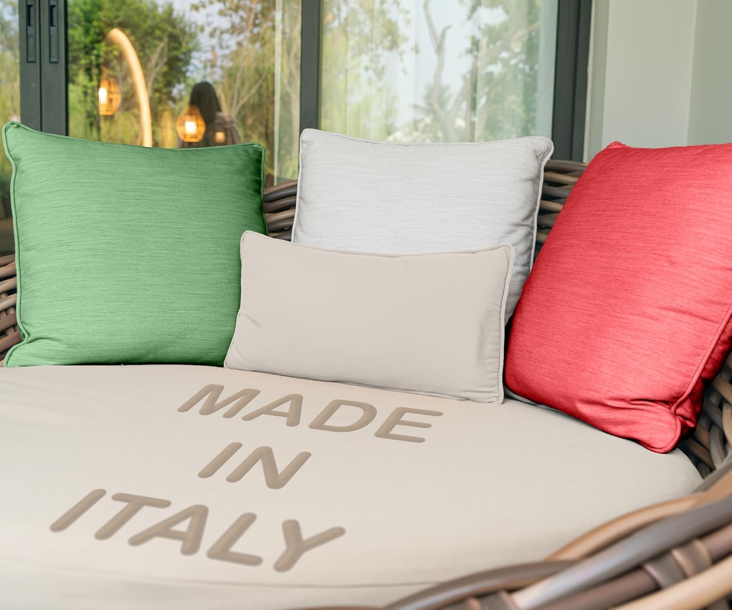 HAND - Set 4 Cuscini Sedie Esterno e Interno Sfoderabili 40x40 cm, Imbottitura Morbida, Cuscini per Sedie da Cucina, Giardino, Patio (Antracite, Set da 4)