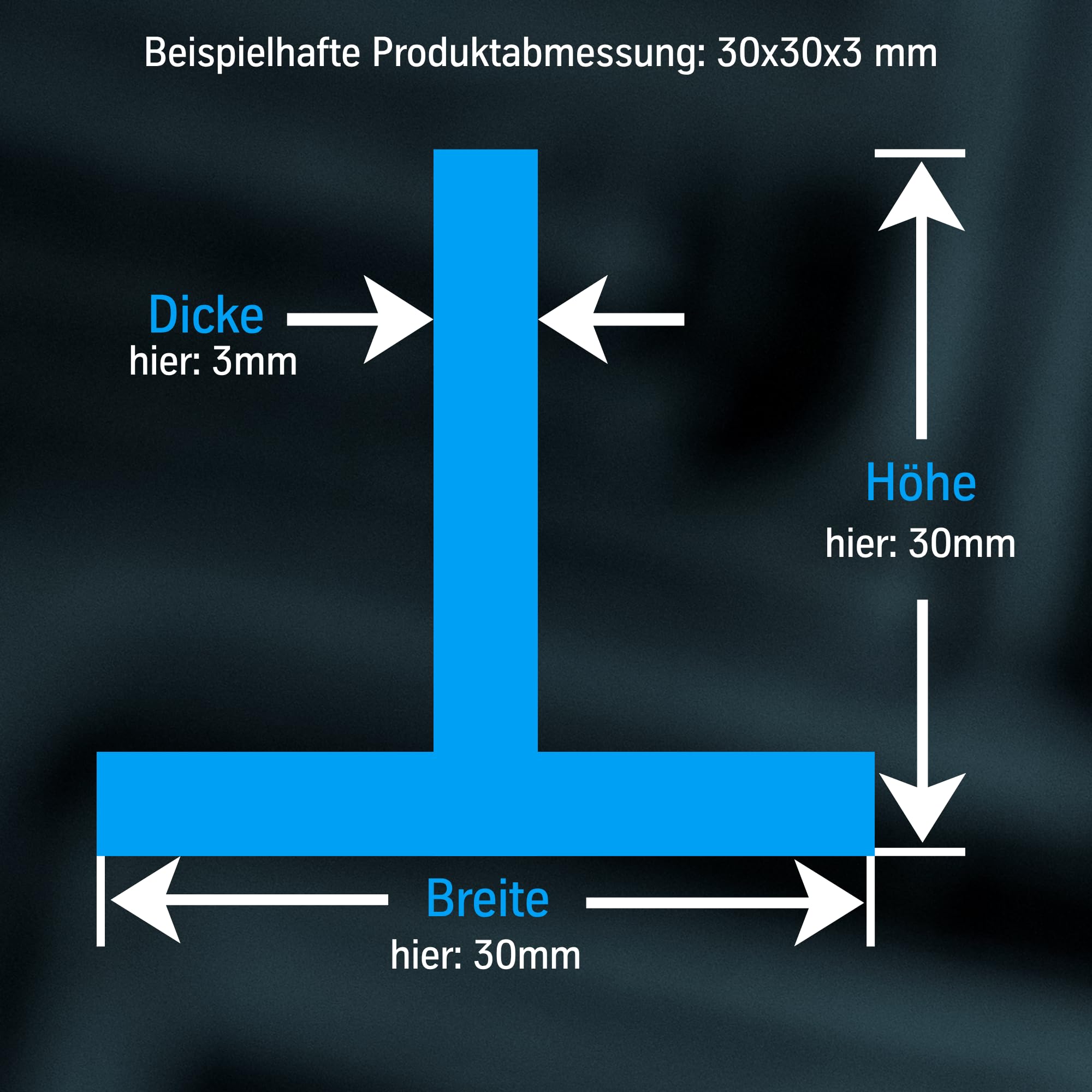 thyssenkrupp T-Profil Aluminium 50x50x5 mm – 1500 mm Länge | Aluprofil T-Profil | Aluminium T-Metall | EN AW-6060 | leicht, stabil & vielseitig einsetzbar