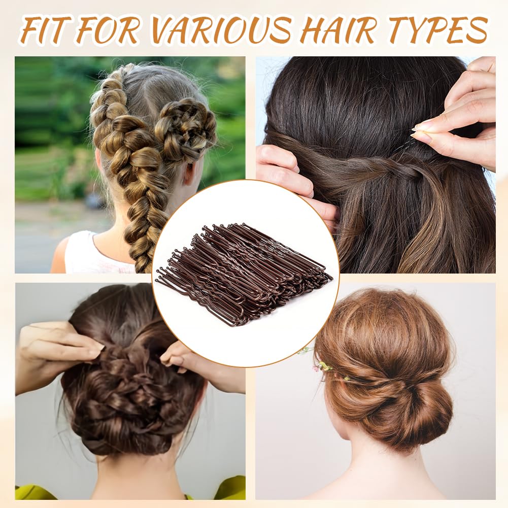 Aucuu 300 Pcs Bobby Pins Kit, Hair Pins for Women Hair Grips, 100 Silver Waved Hair Pins (50pcs L+50pcs S) - Image 4