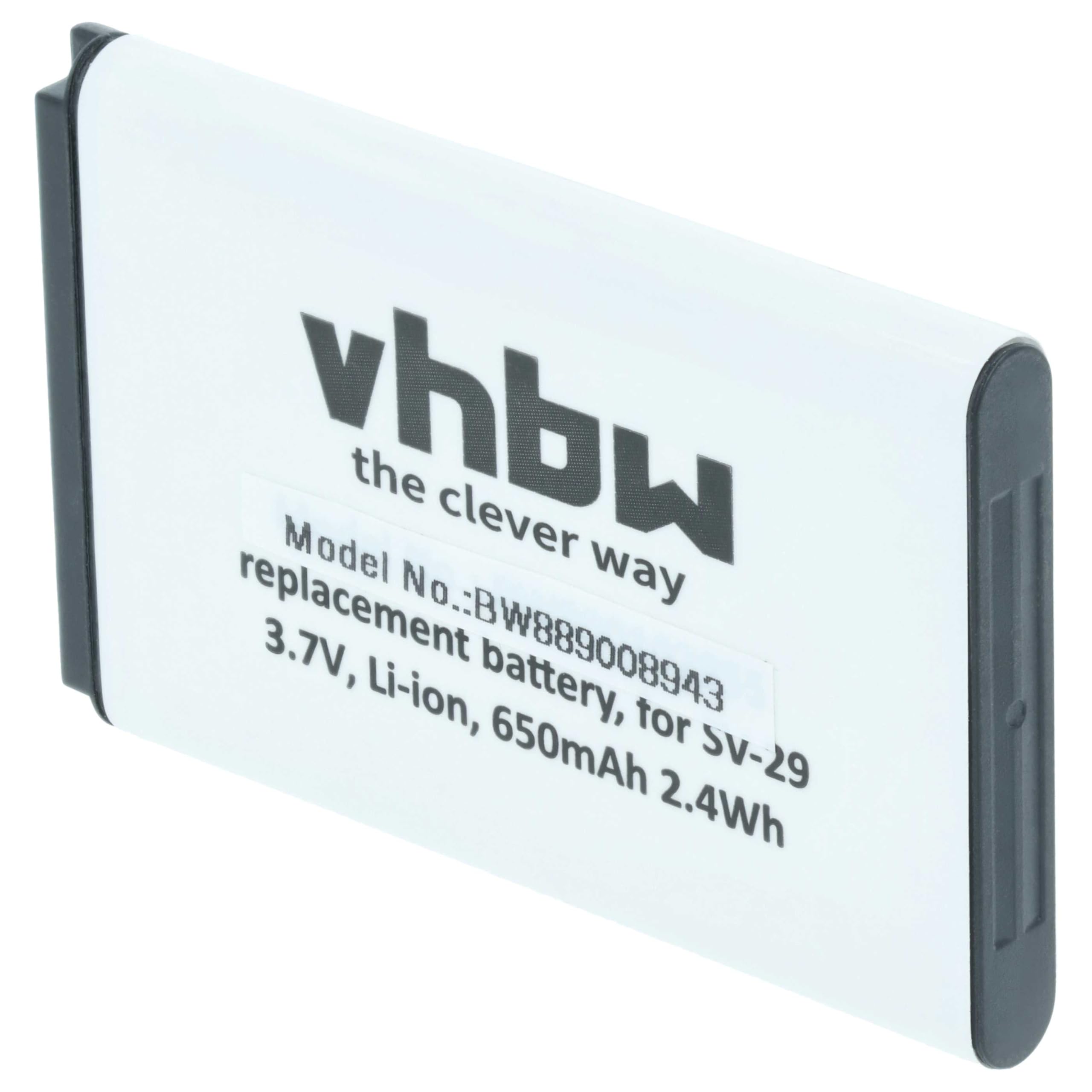 vhbw 10 x bateria kompatybilna z Aligator R5, D730, D830, A500i, A600, A350, A400, A290, A330 (650 mAh, 3,7 V, Li-Ion)