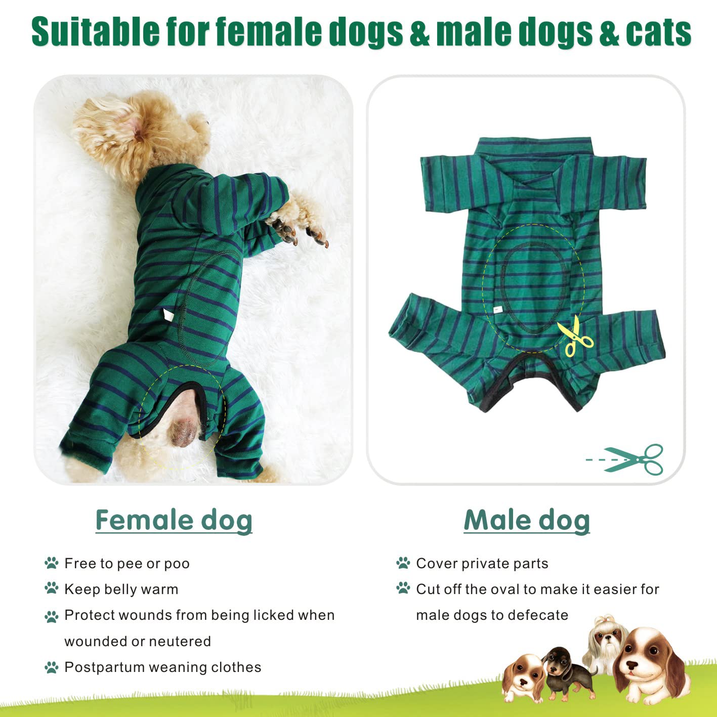 Herstelpak voor honden, buikwond chirurgische kleding voor vrouwelijk mannelijk, post-operatief huisdiervest na operatie, honden e-collar kegel alternatief herstelkostuumsie, anti-likkleding